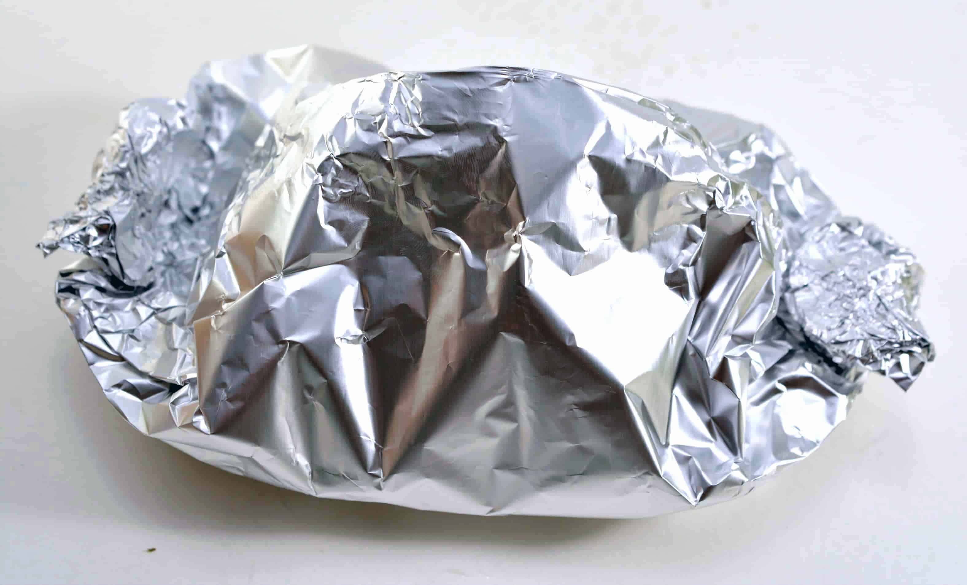 wrapped food in aluminum foil