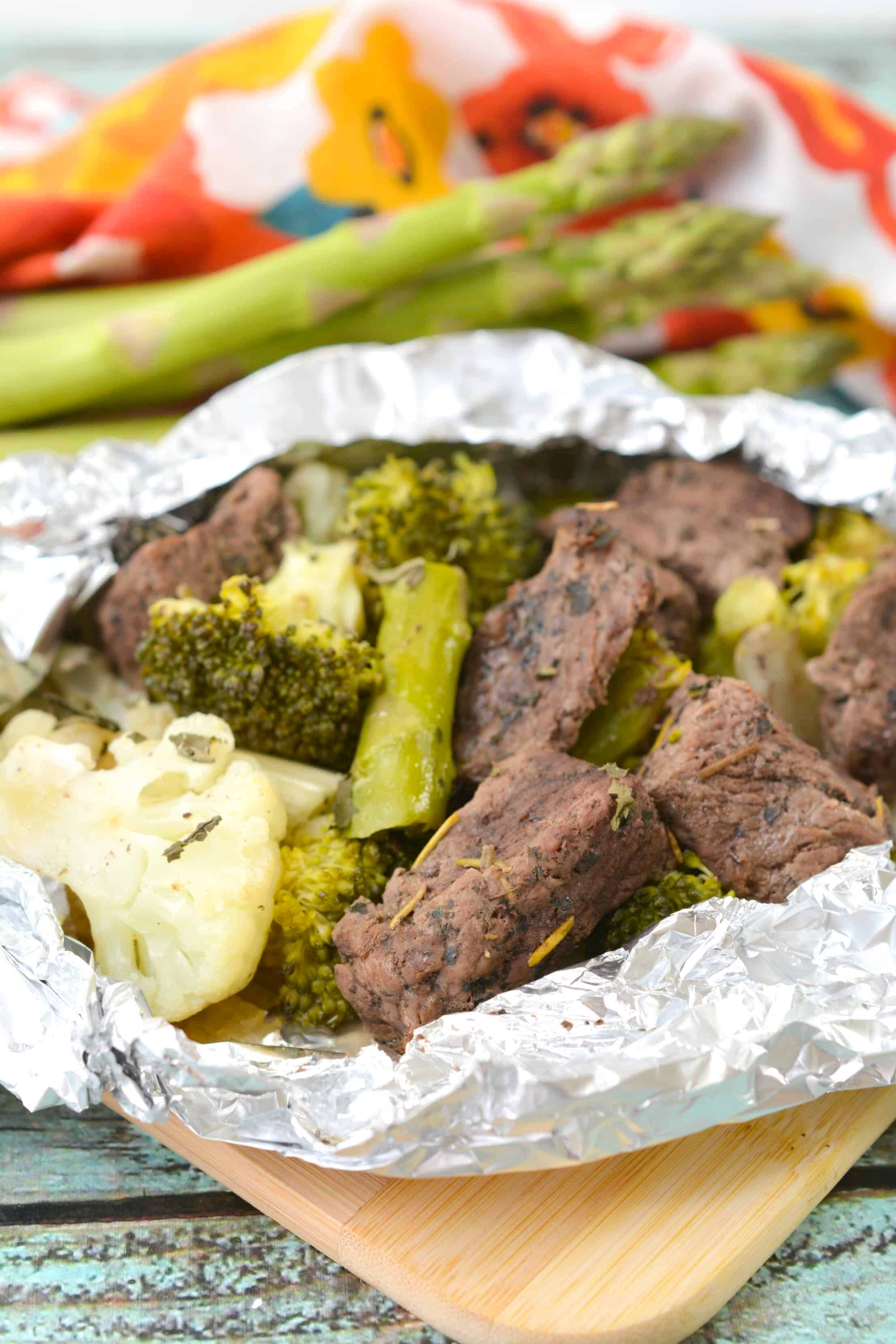 Garlic Butter Steak Foil Packets Recipe