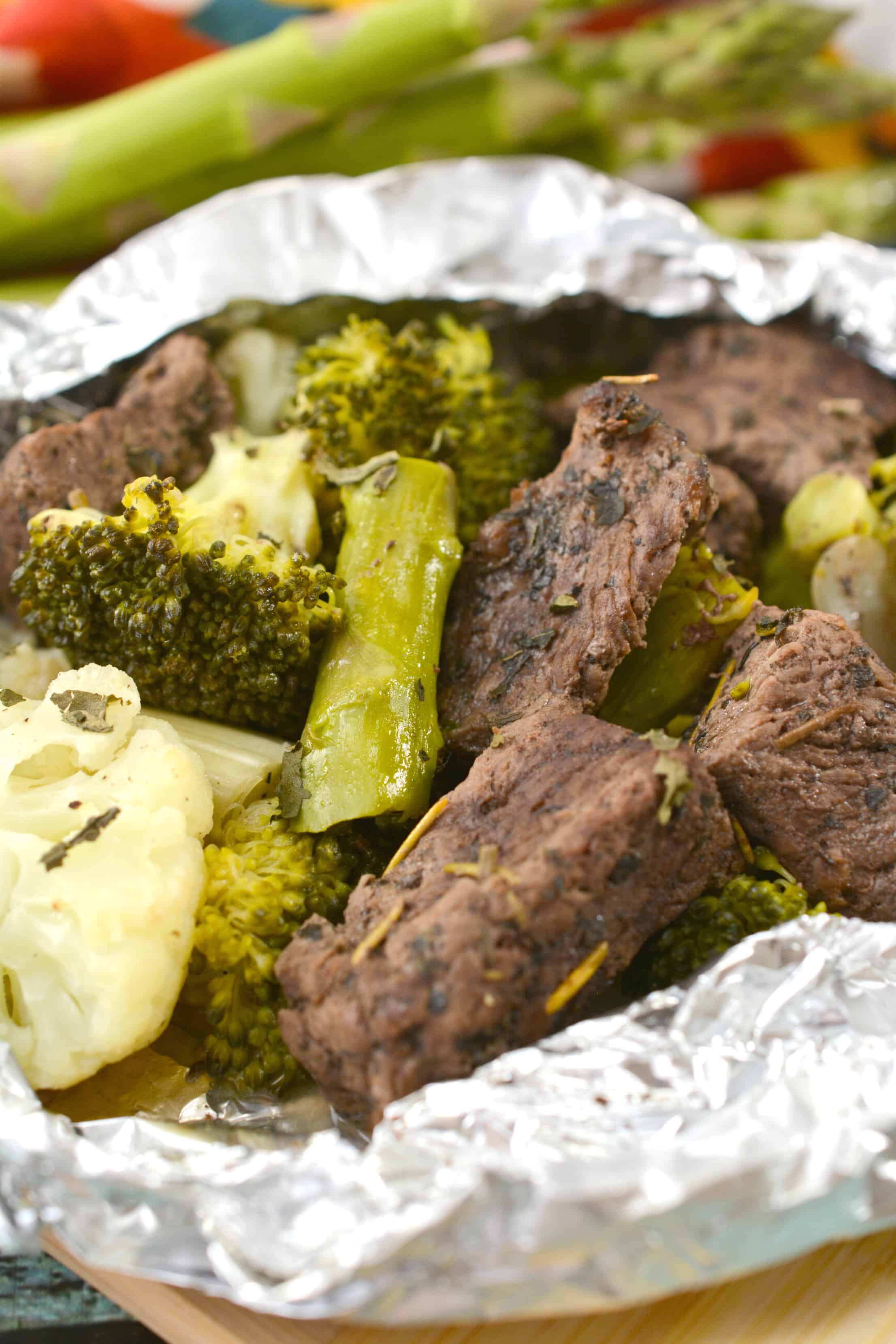 Garlic Butter Steak Foil Packets Recipe