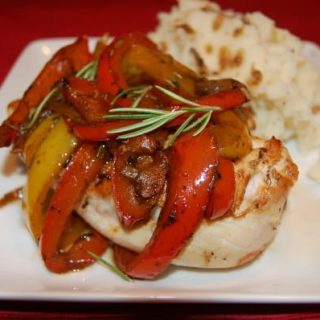 Roast Chicken with Balsamic Bell Peppers