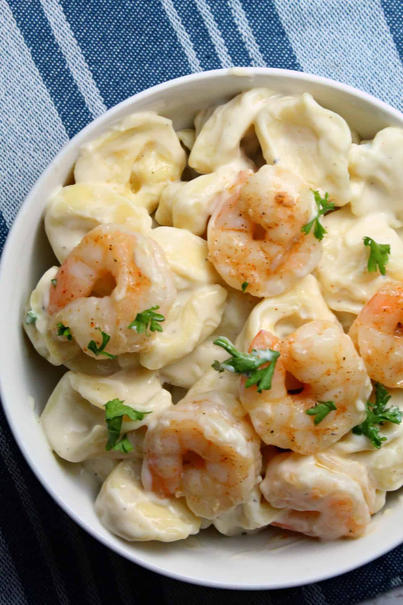 Cheesy Shrimp Tortellini Alfredo Skillet - Sweet Pea's Kitchen