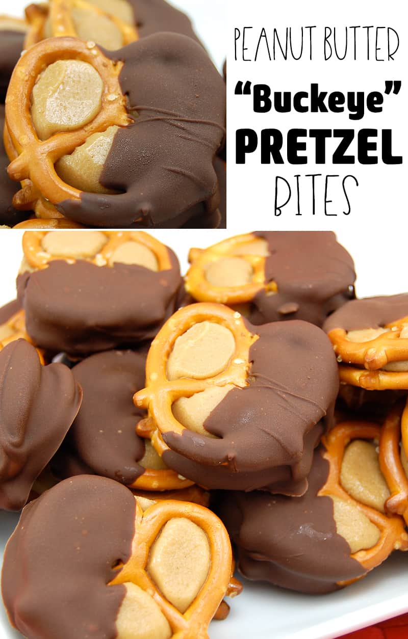 Buckeye Peanut Butter Pretzel Bites - Sweet Pea's Kitchen