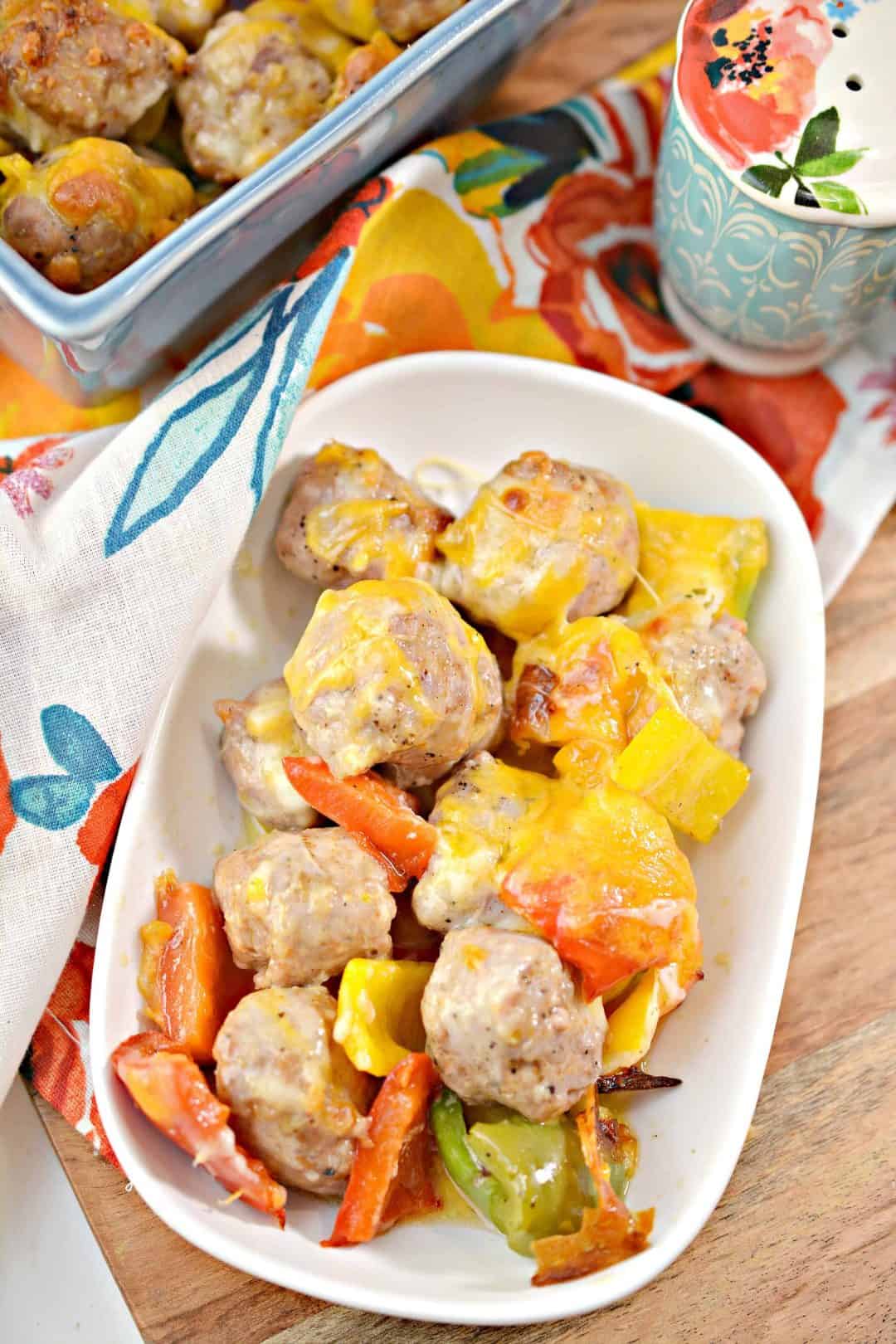 Cheesy Italian Sausage Bake with Peppers - Sweet Pea's Kitchen
