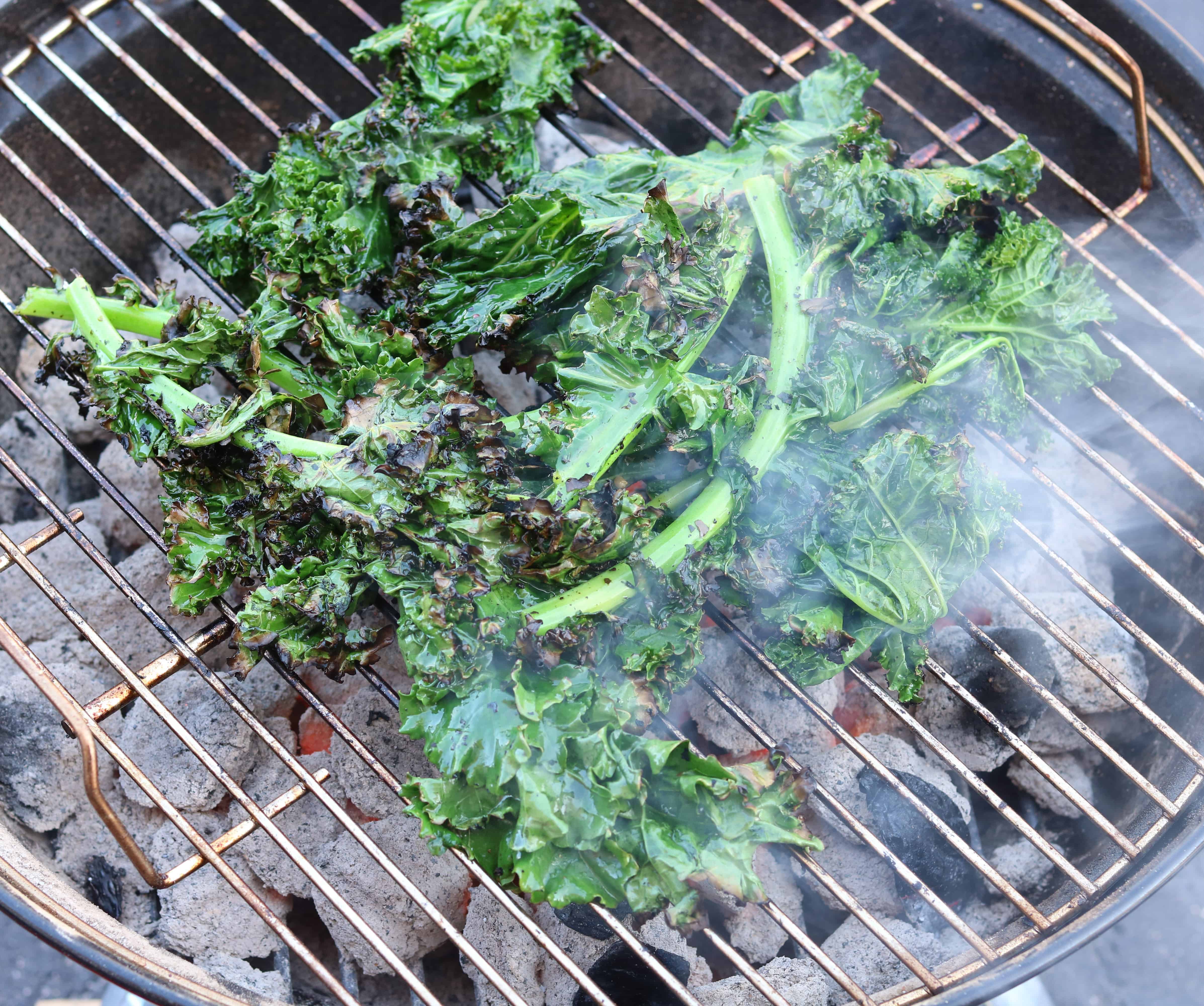 kale on the grill