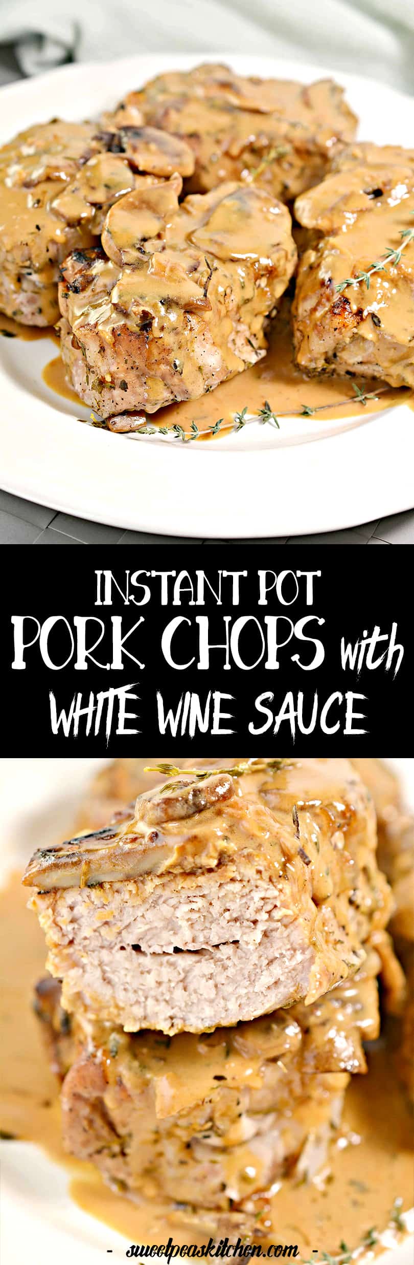 Instant Pot Pork Chops with White Wine Sauce