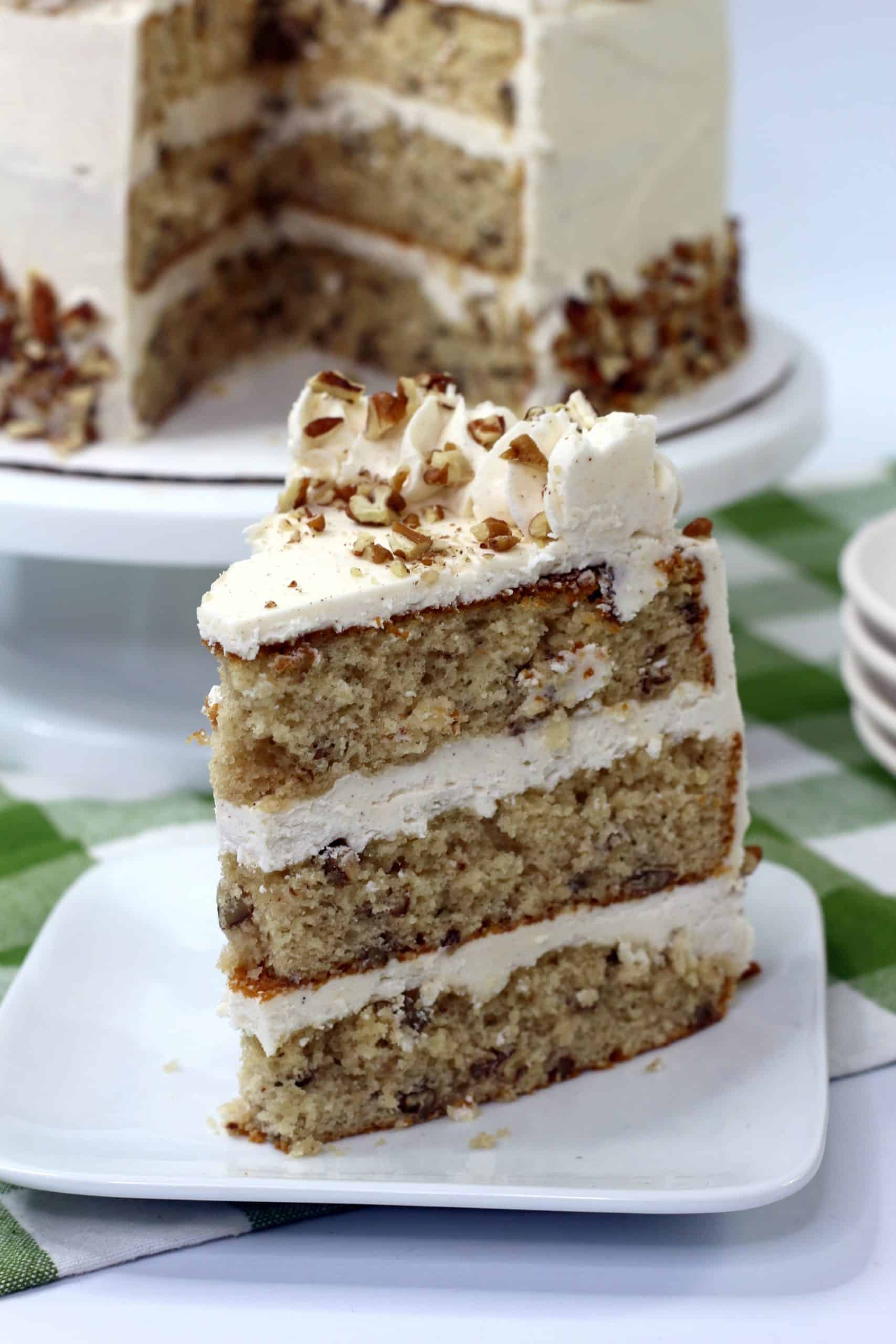 butter pecan cake sliced