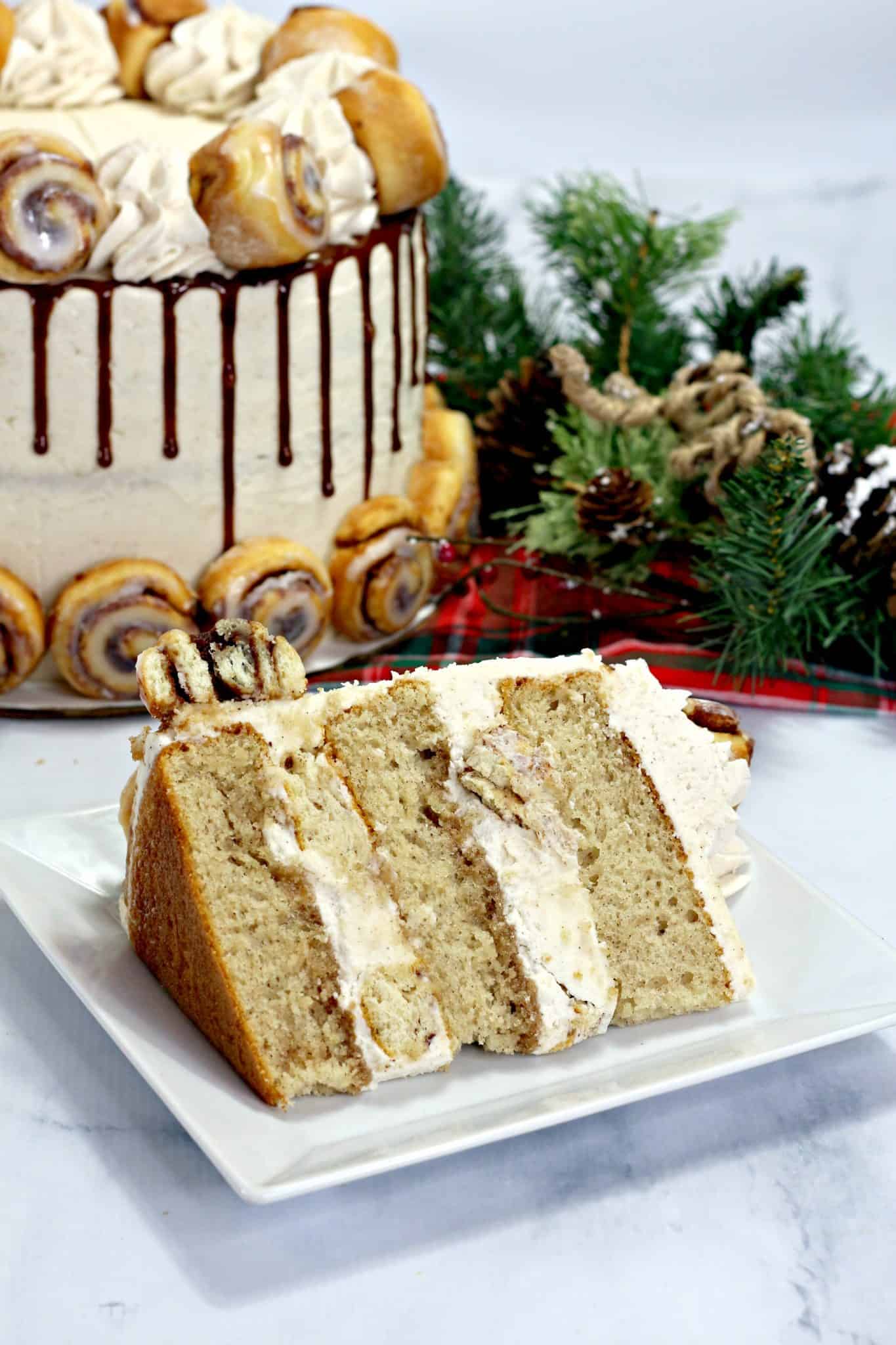 Layered Cinnamon Roll Cake Recipe | Sweet Pea's Kitchen