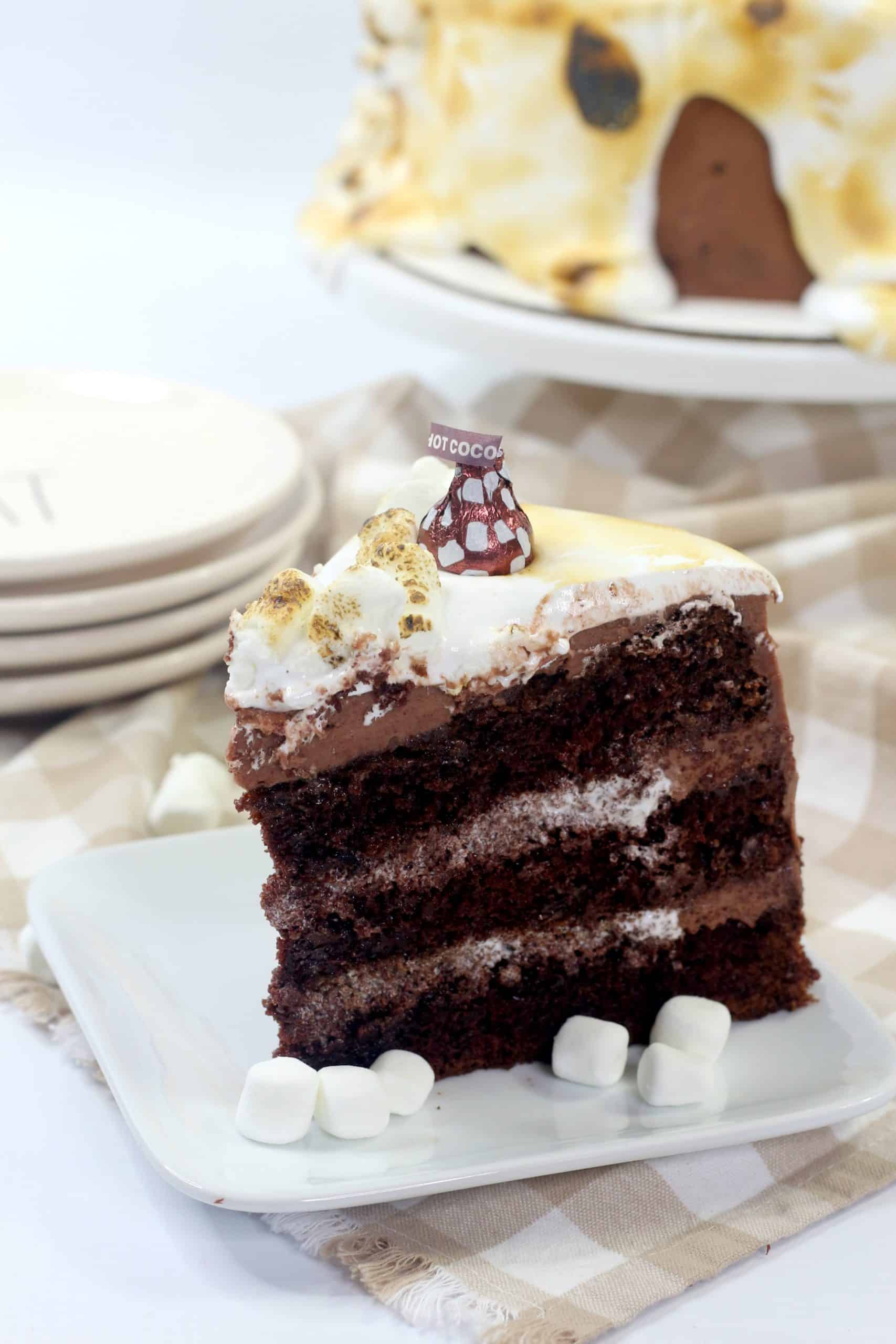 slice of hot chocolate cake