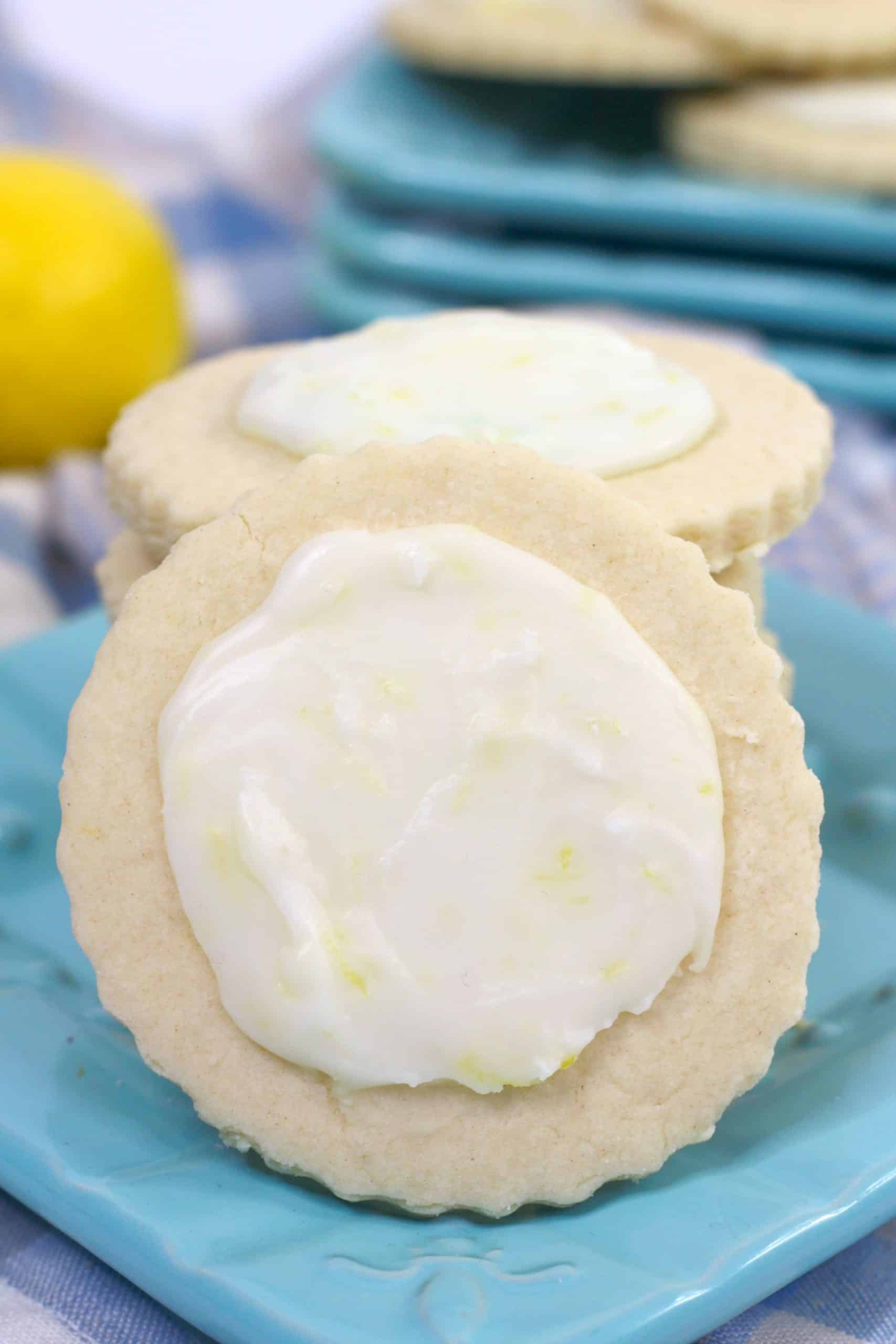 Meyer Lemon Sugar Cookies with lemon glaze