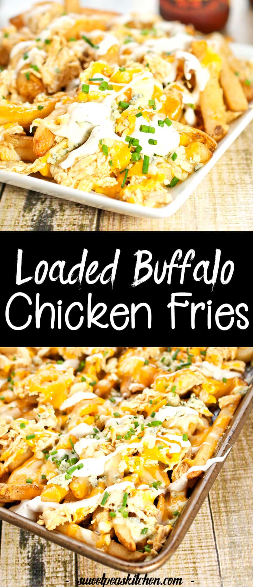 loaded buffalo chicken fries