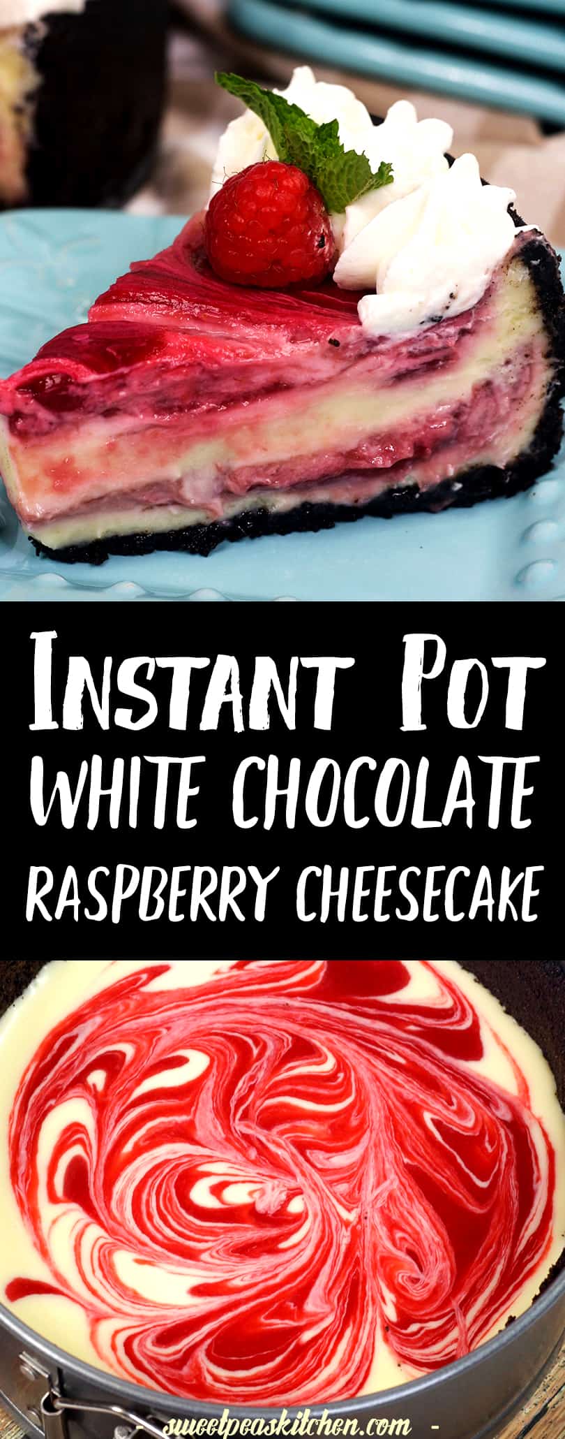 Instant Pot White Chocolate Raspberry Cheesecake 