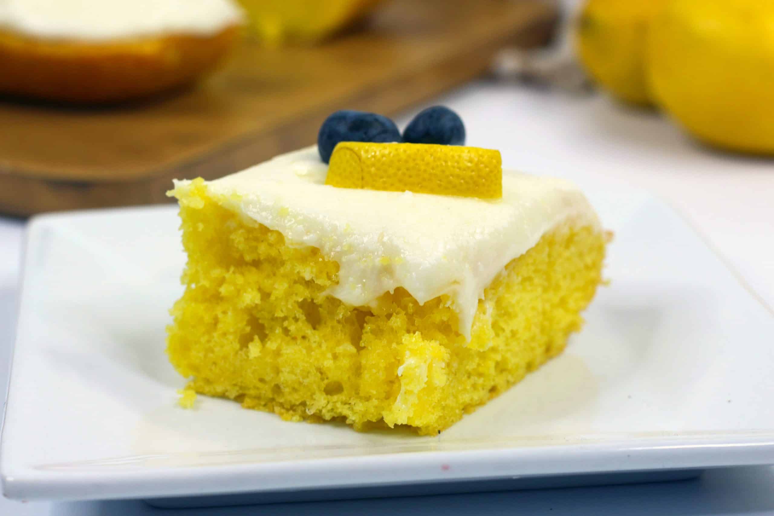 slice of ready to serve lemon cake