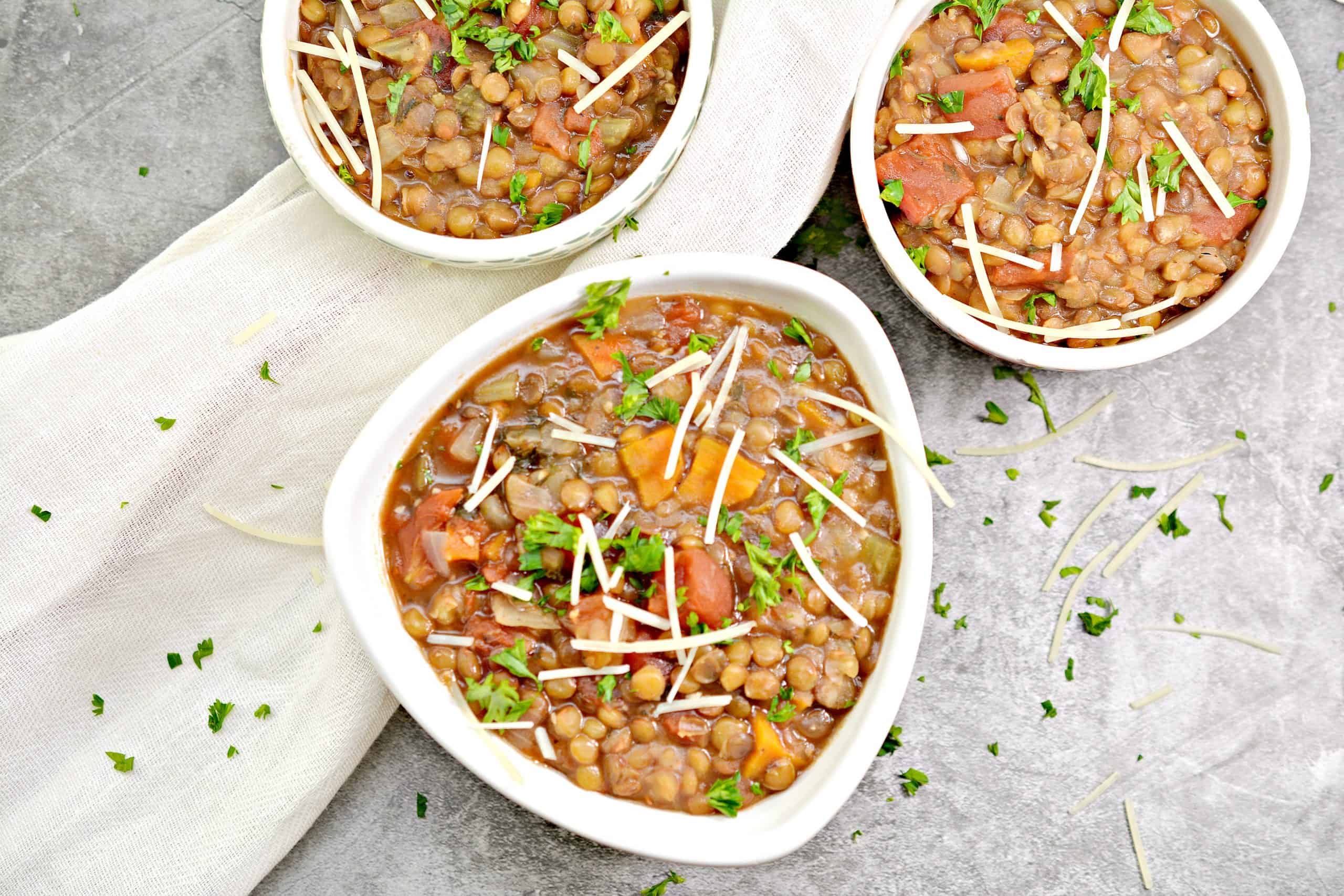 ready to serve brown lentil soup