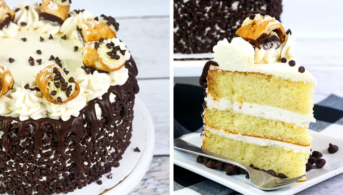 Layered Cannoli Cake Recipe With Chocolate Chips - Sweet Pea's Kitchen