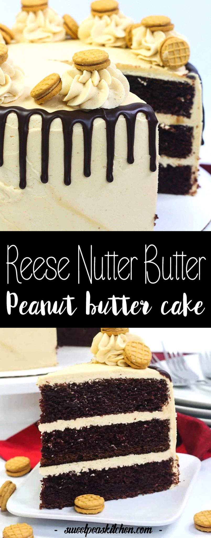 Nutter Butter Chocolate Peanut Butter Cake - Sweet Pea's Kitchen