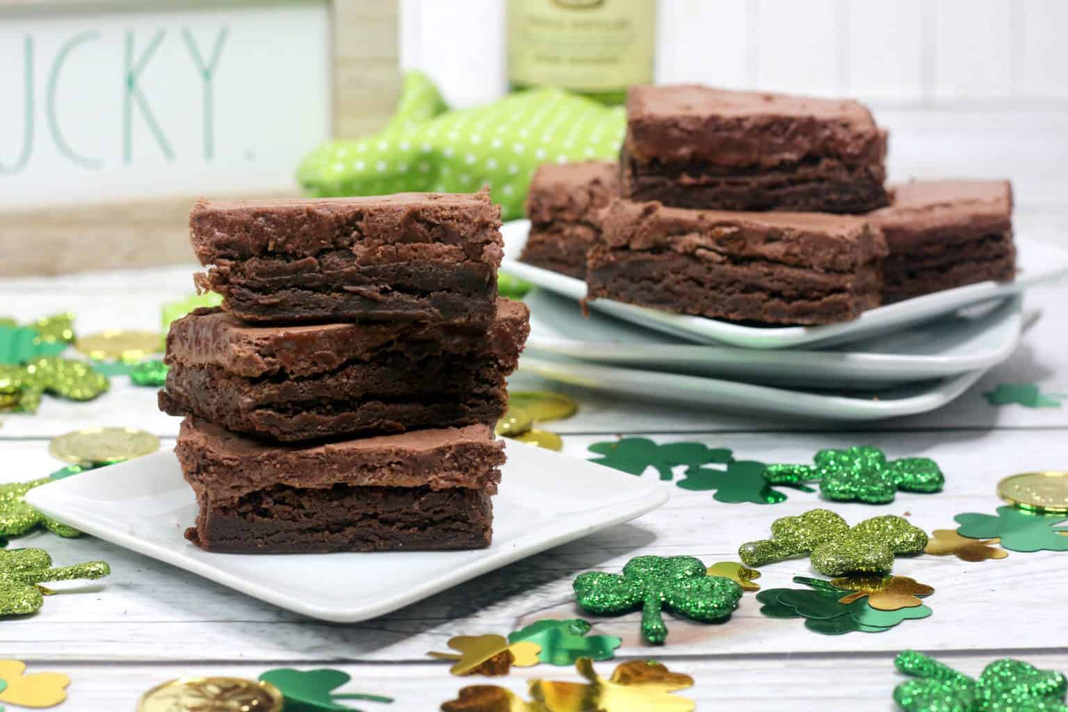 Irish Whiskey Brownies ,Whiskey Brownies ,adding whiskey to brownies , St. Patty's Day brownie recipe ,Jameson Whiskey Brownies