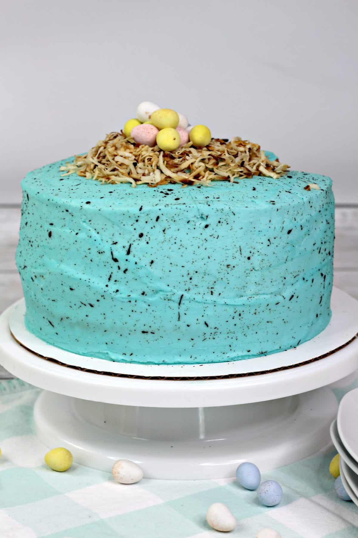 decorated Easter cake, Bird Nest Layered Cake, easy Easter cake