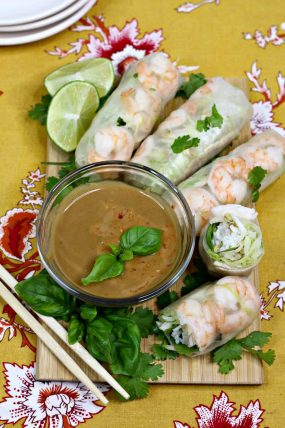 Homemade Thai Spring Rolls, Thai Spring Rolls With Homemade Peanut Sauce, Thai shrimp rolls
