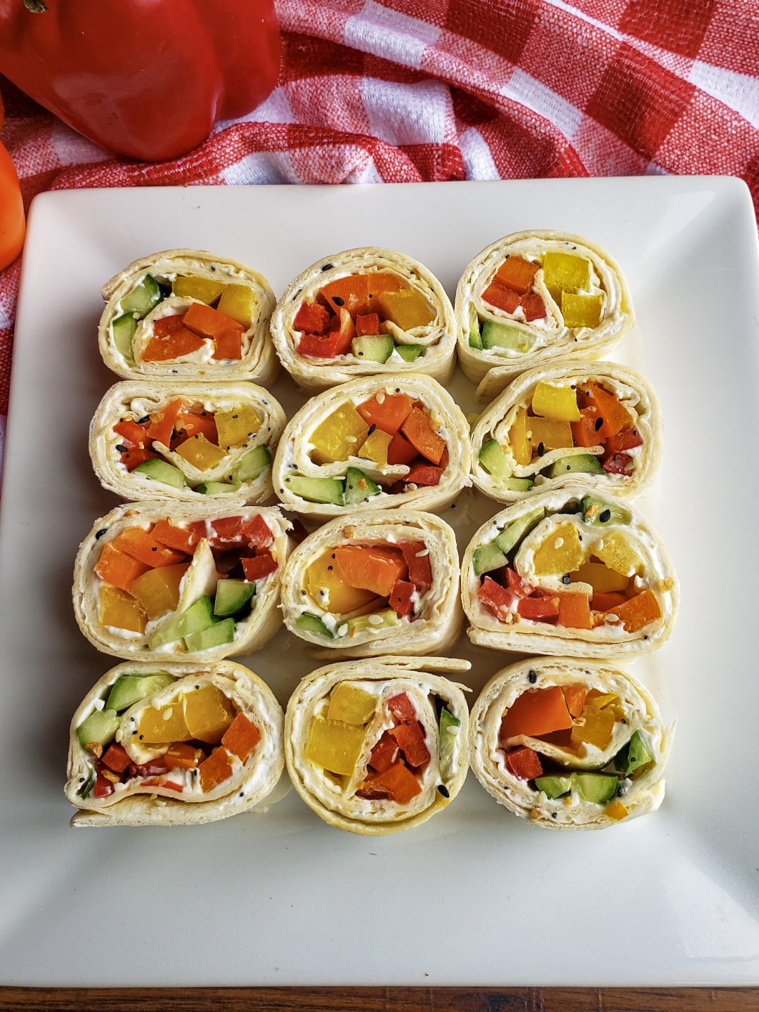 Easy Rainbow Veggie Pinwheels Recipe - Sweet Pea's Kitchen