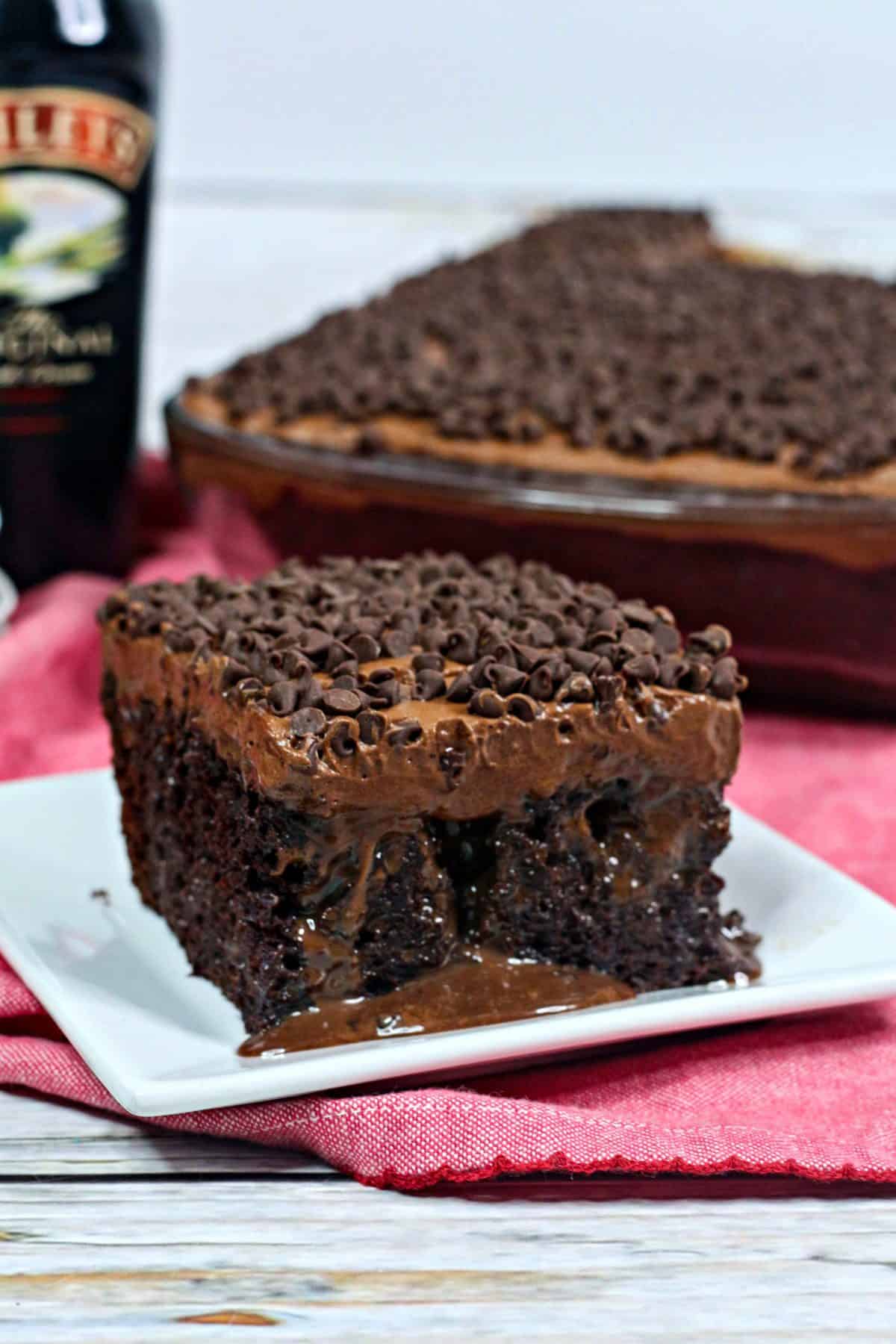 Chocolate Mudslide Poke Cake - Brown Eyed Baker