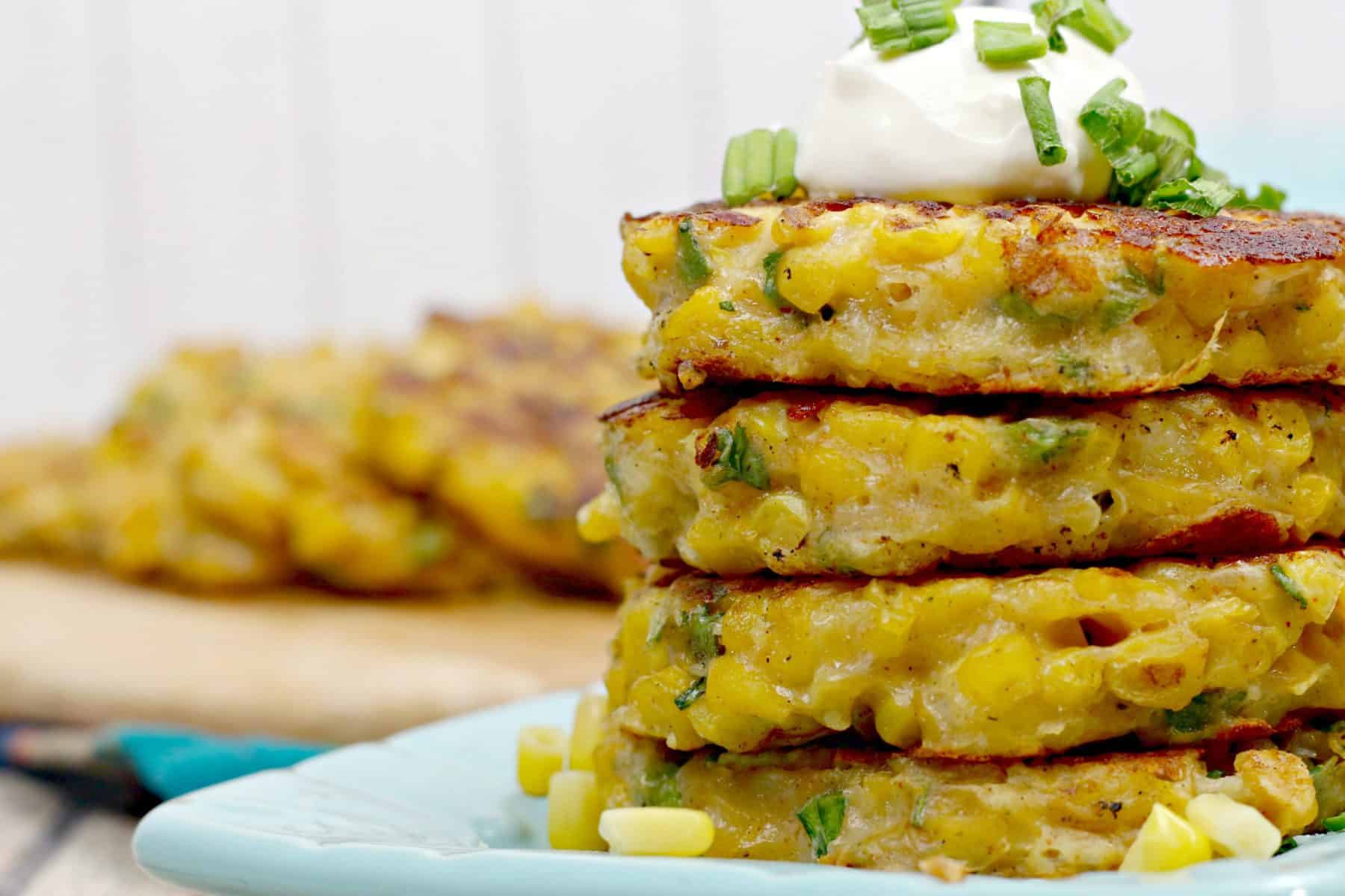 cheesy corn fritters, fritters