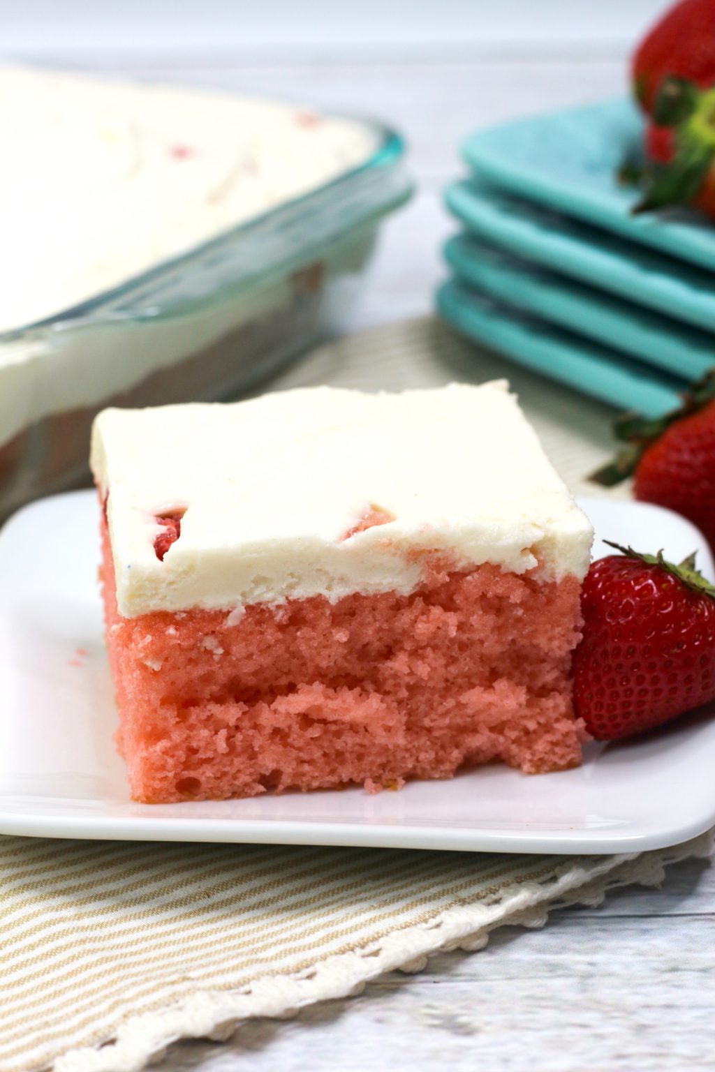 Strawberry Sheet Cake Recipe with Whipped Cream Cheese Icing