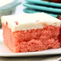 Strawberry Sheet Cake Recipe with Whipped Cream Cheese Icing