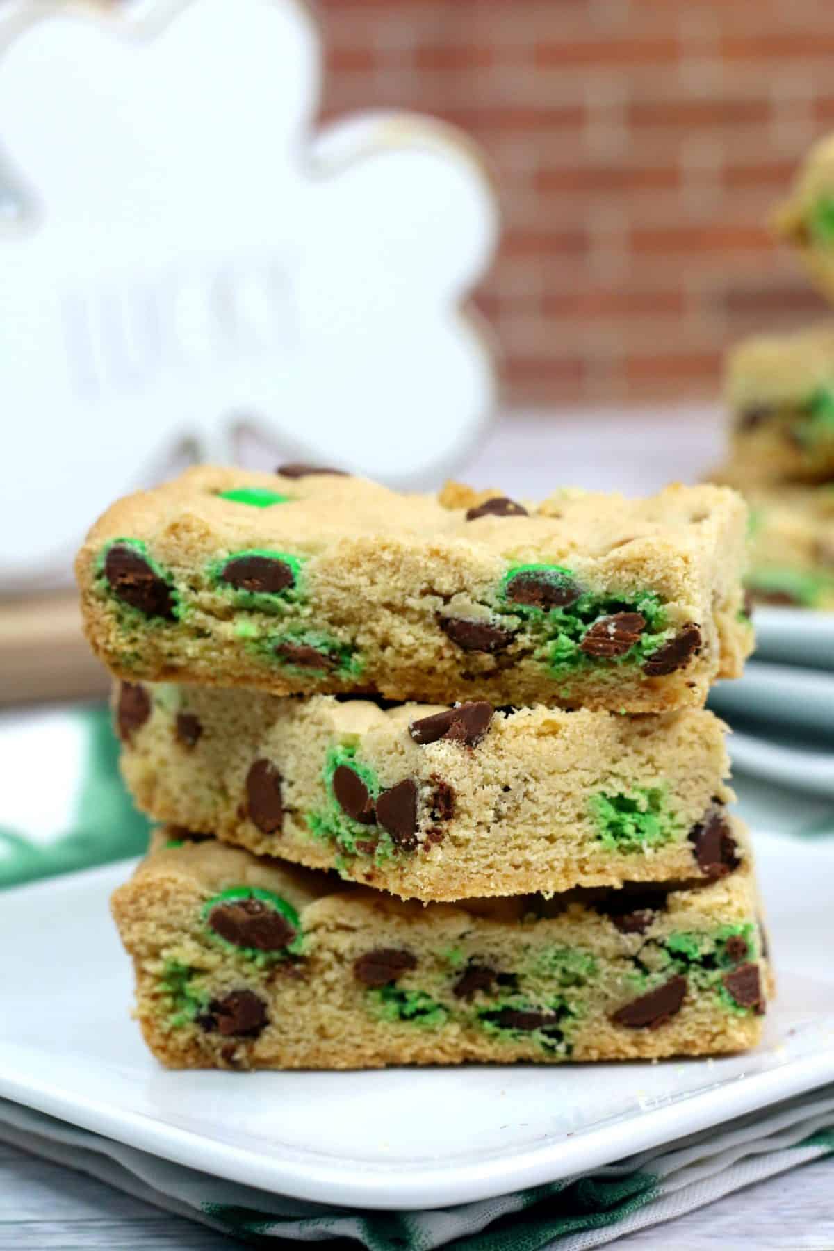 homemade cookie bars, St. Patrick's Day dessert