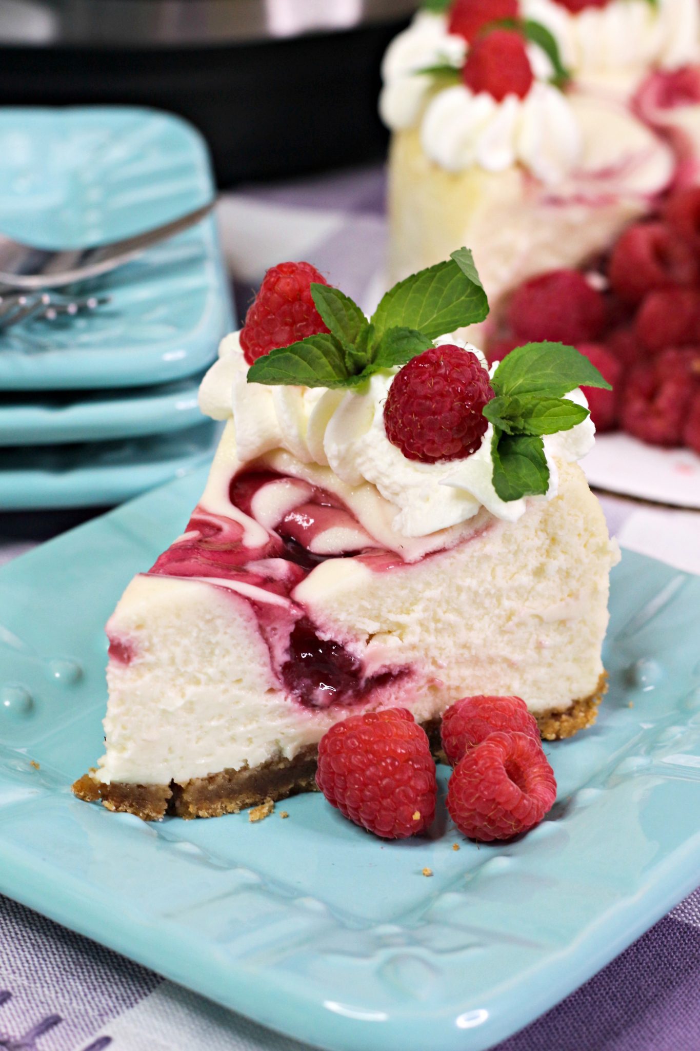 Instant Pot Raspberry Cheesecake Recipe - Sweet Pea's Kitchen