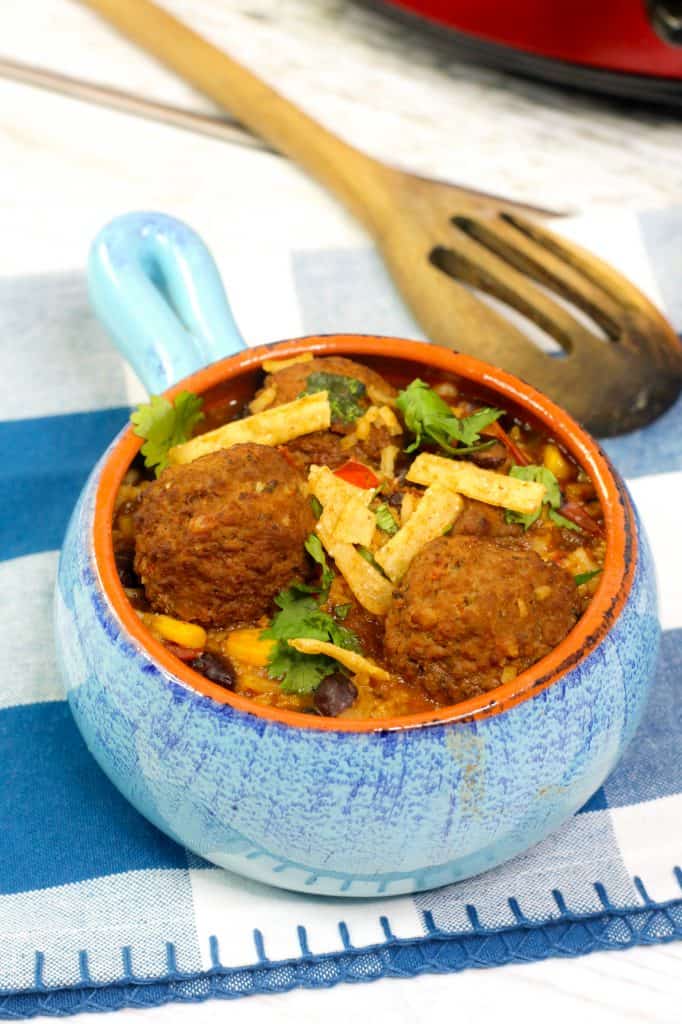 Slow Cooker Tex Mex Meatball Soup Recipe - Sweet Pea's Kitchen