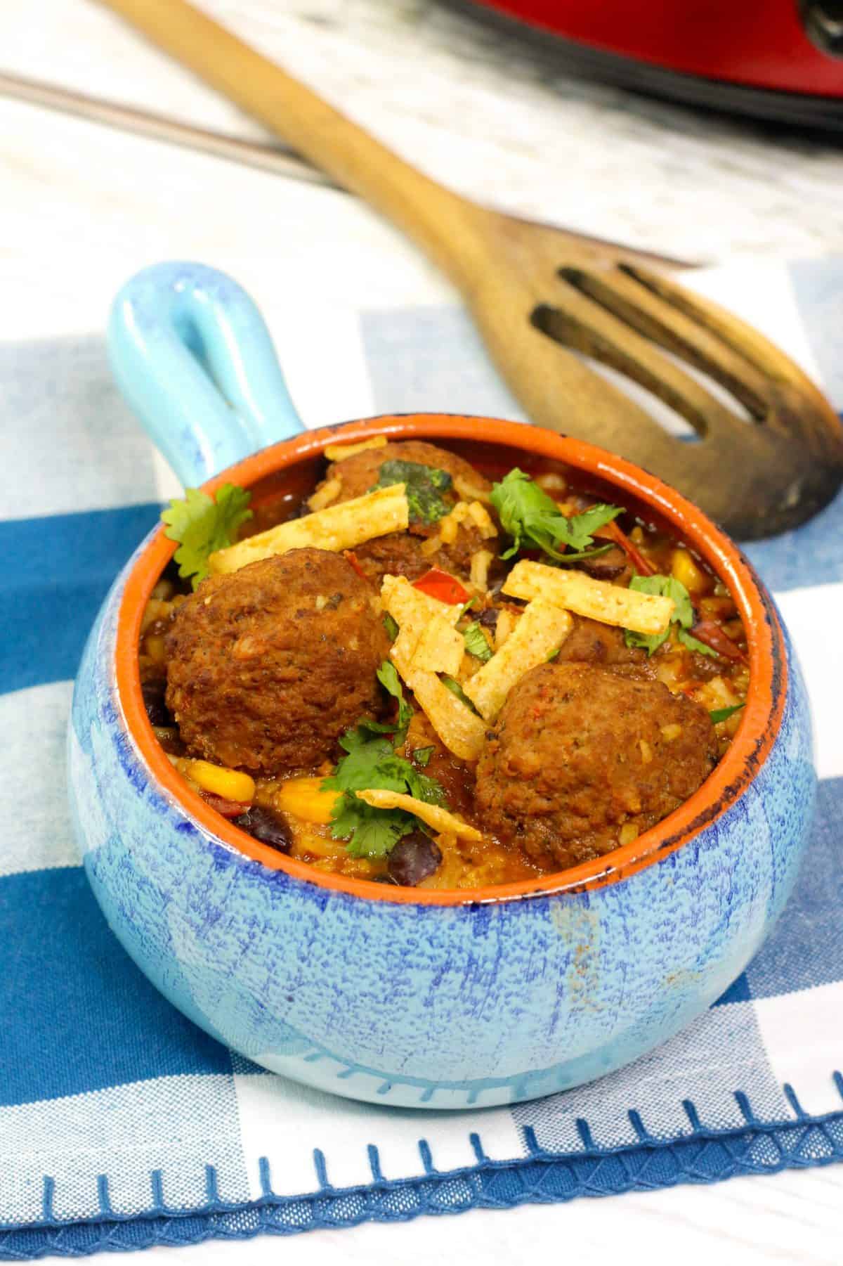 Slow Cooker Tex Mex Meatball Soup Recipe - Sweet Pea's Kitchen