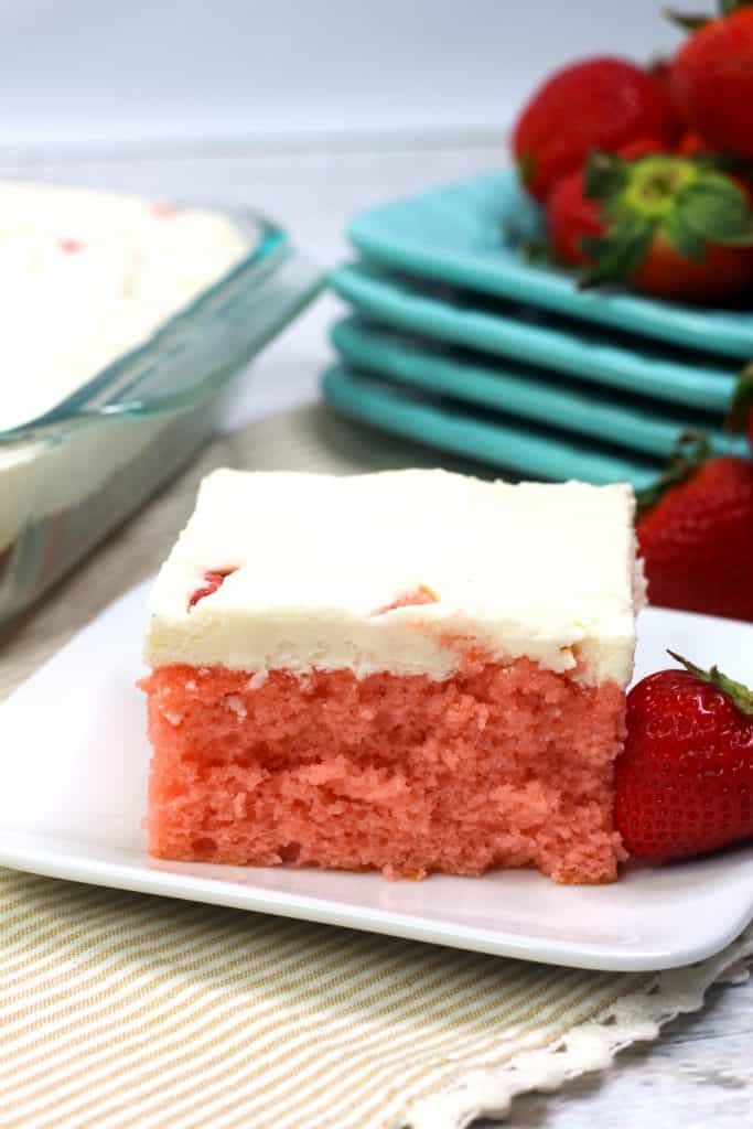 Strawberry Sheet Cake Recipe with Whipped Cream Cheese Icing