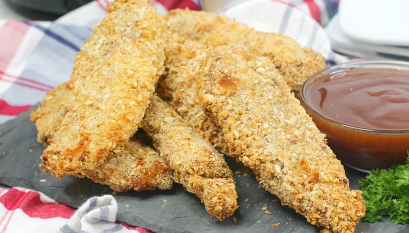 Air Fryer Seasoned Pretzel Chicken Tenders - Sweet Pea's Kitchen