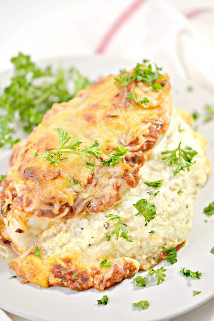 Lasagna Stuffed Chicken - Sweet Pea's Kitchen