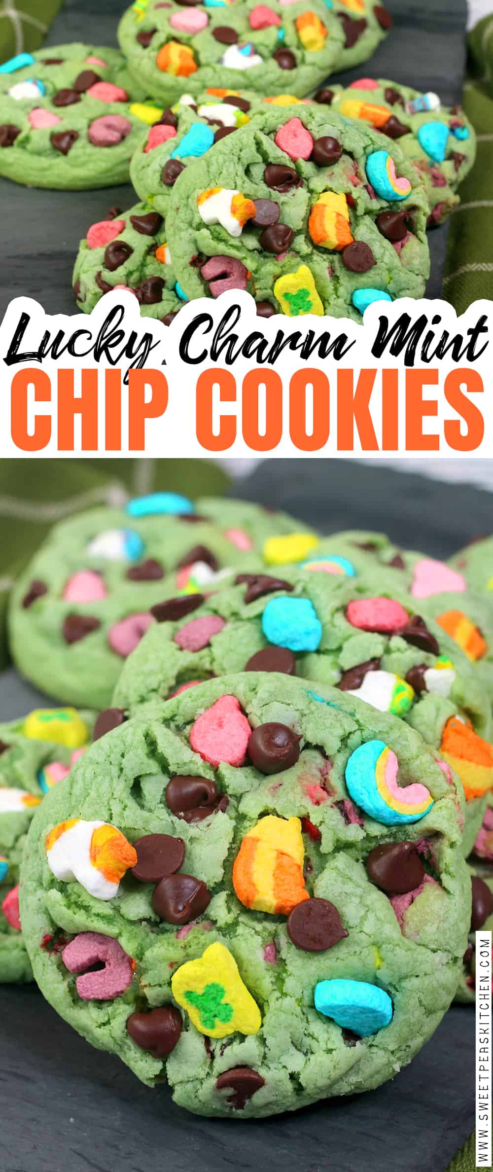 Lucky Charm Mint Chip Cookies