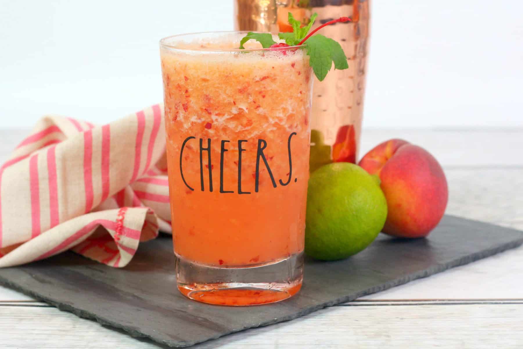 Peach Alcoholic Drink, Frozen Peach Margarita