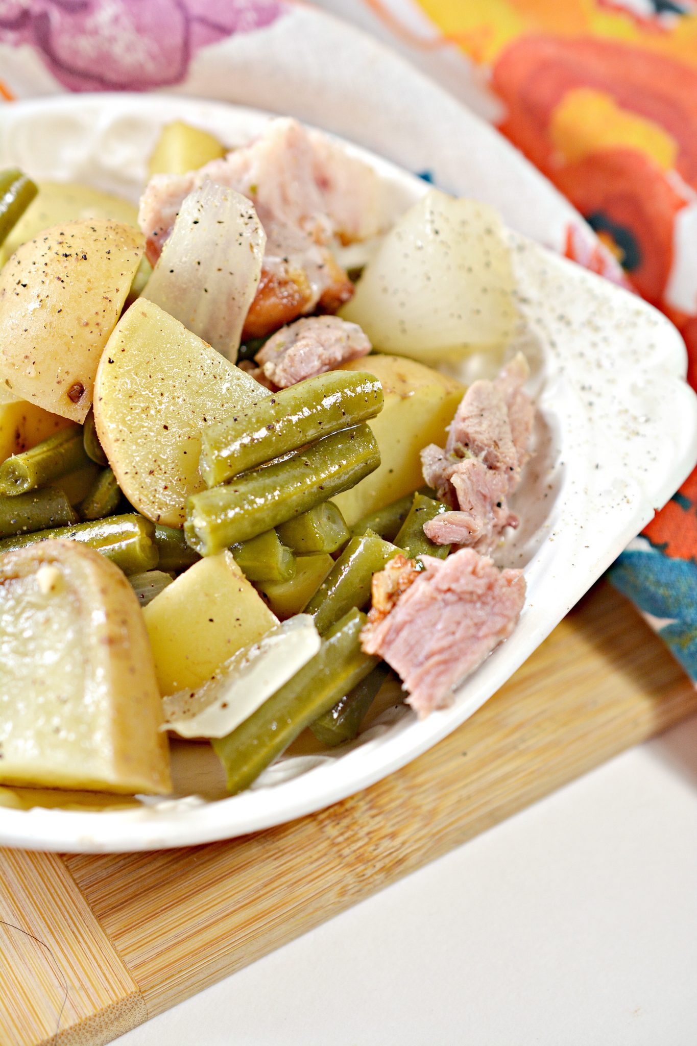 Slow Cooker Ham, Green Beans and Potatoes - Sweet Pea's Kitchen