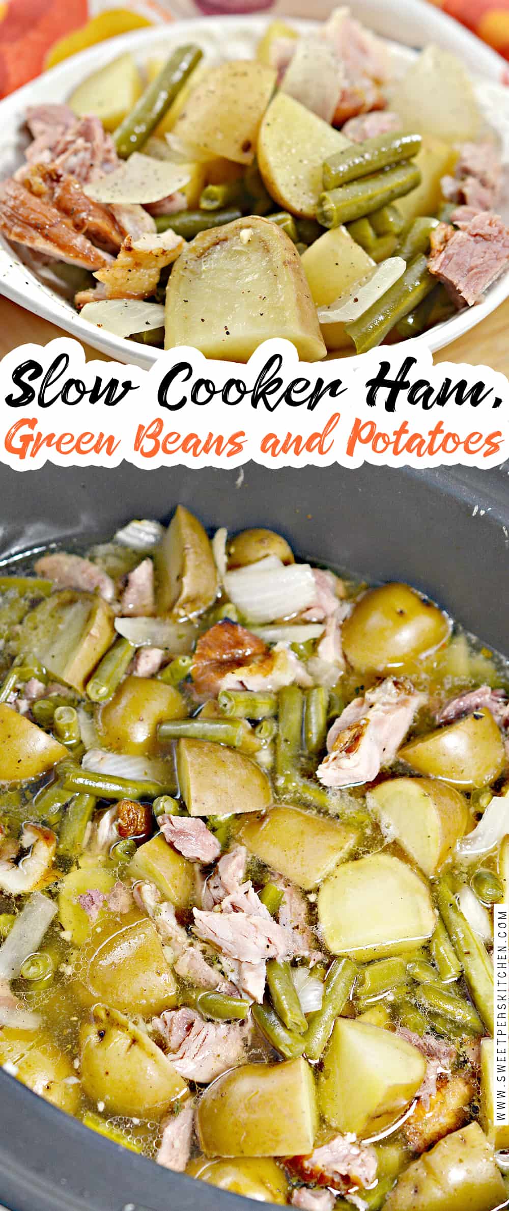Slow Cooker Ham, Green Beans, and Potatoes