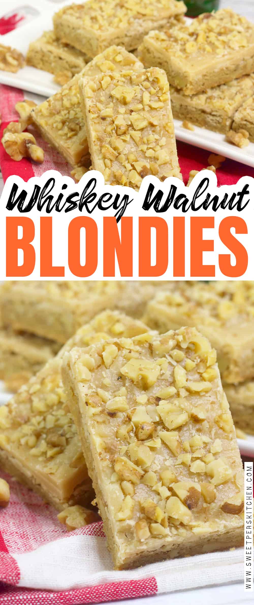 Whiskey Walnut Blondies