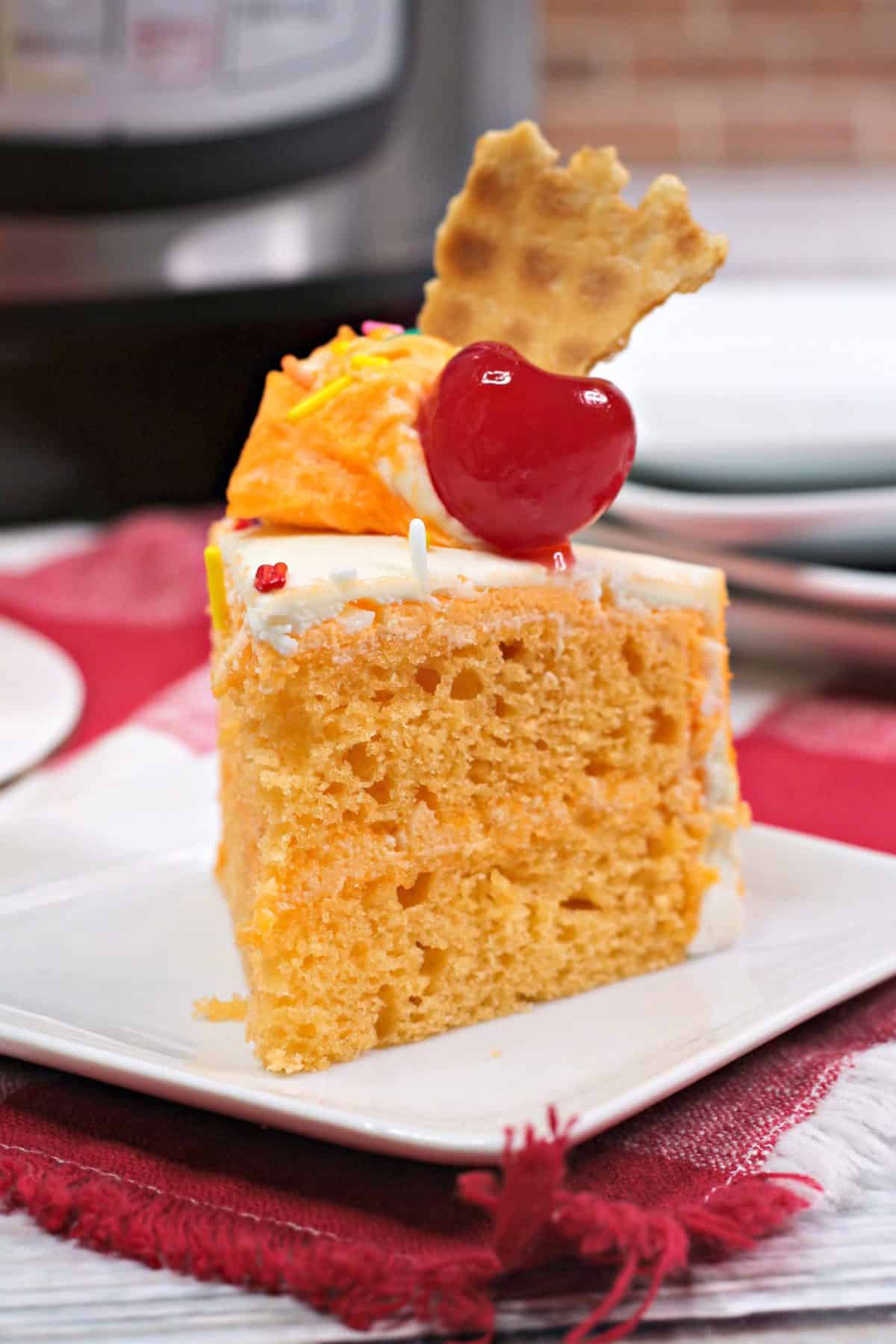 orange sherbert cake, Instant pot cake