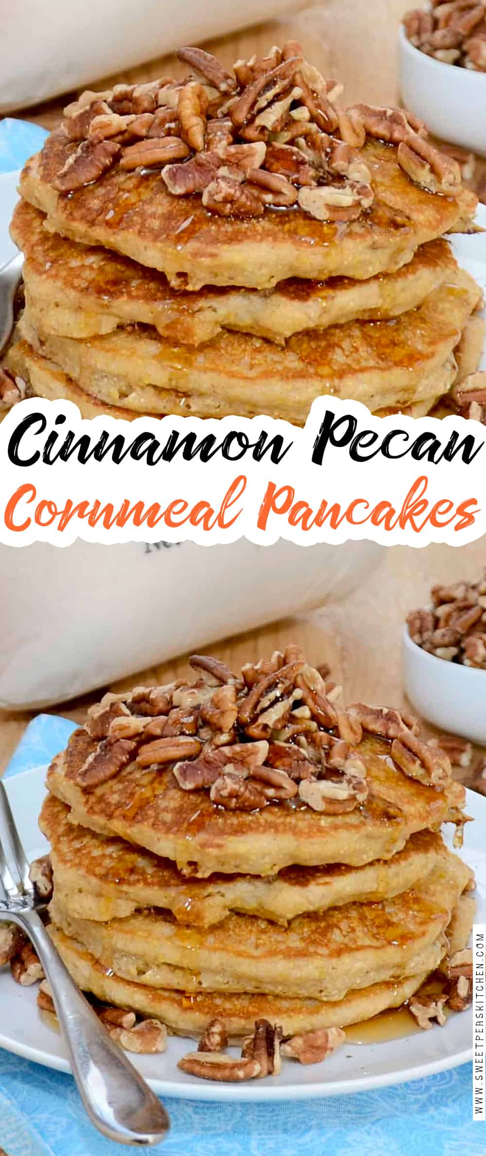 Cinnamon Pecan Cornmeal Pancakes