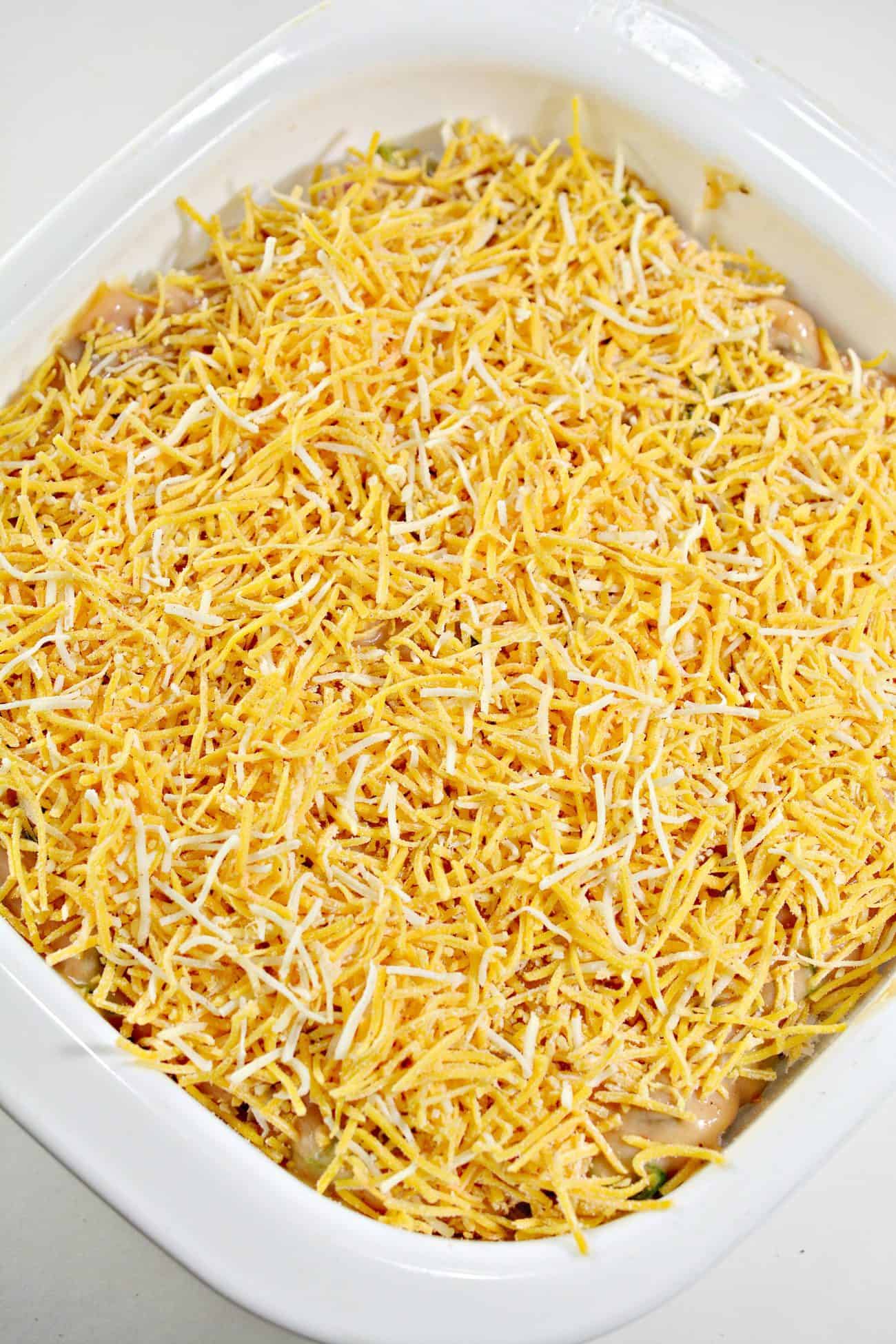 add the remaining cheese on top.