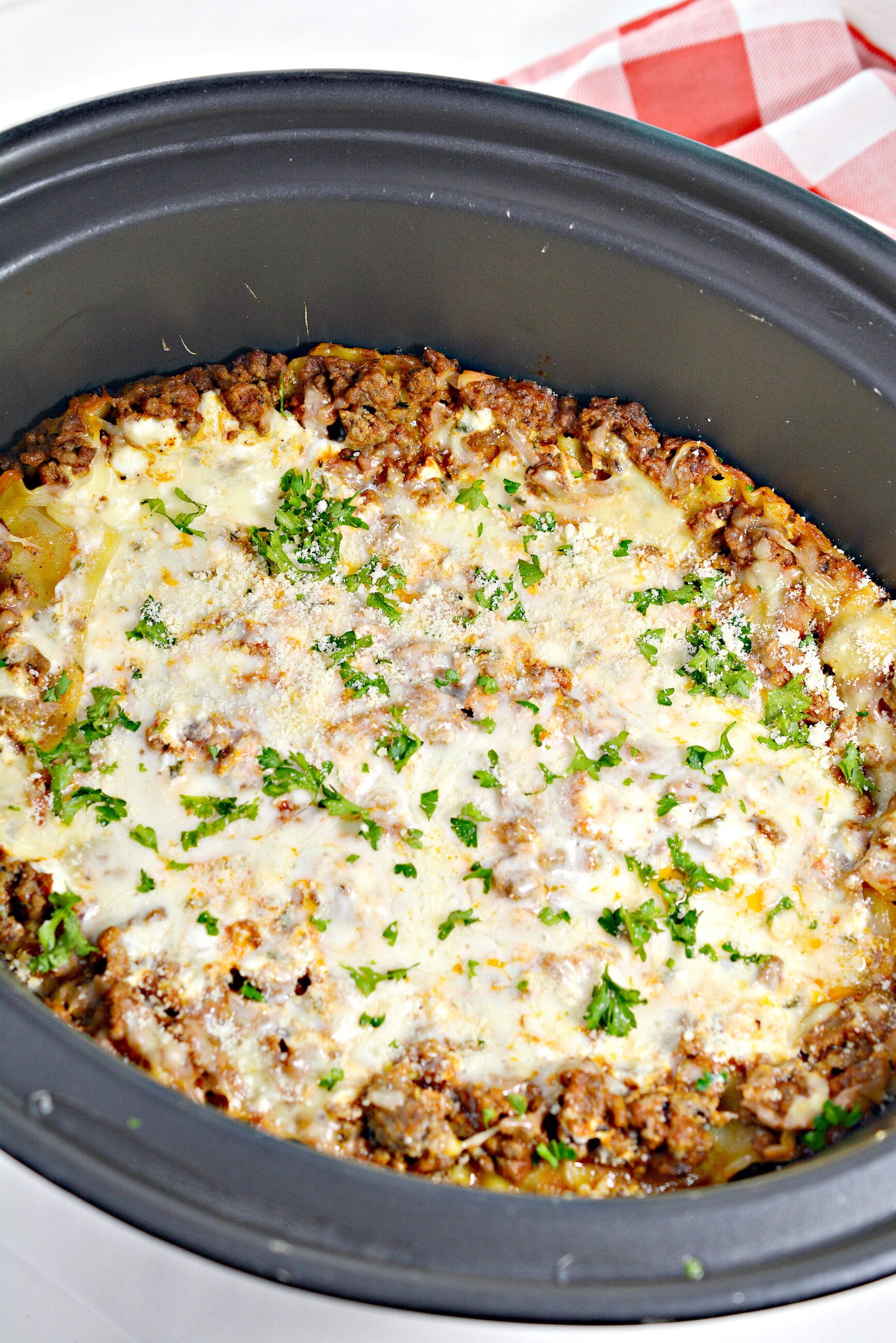 Crockpot Lasagna - Sweet Pea's Kitchen