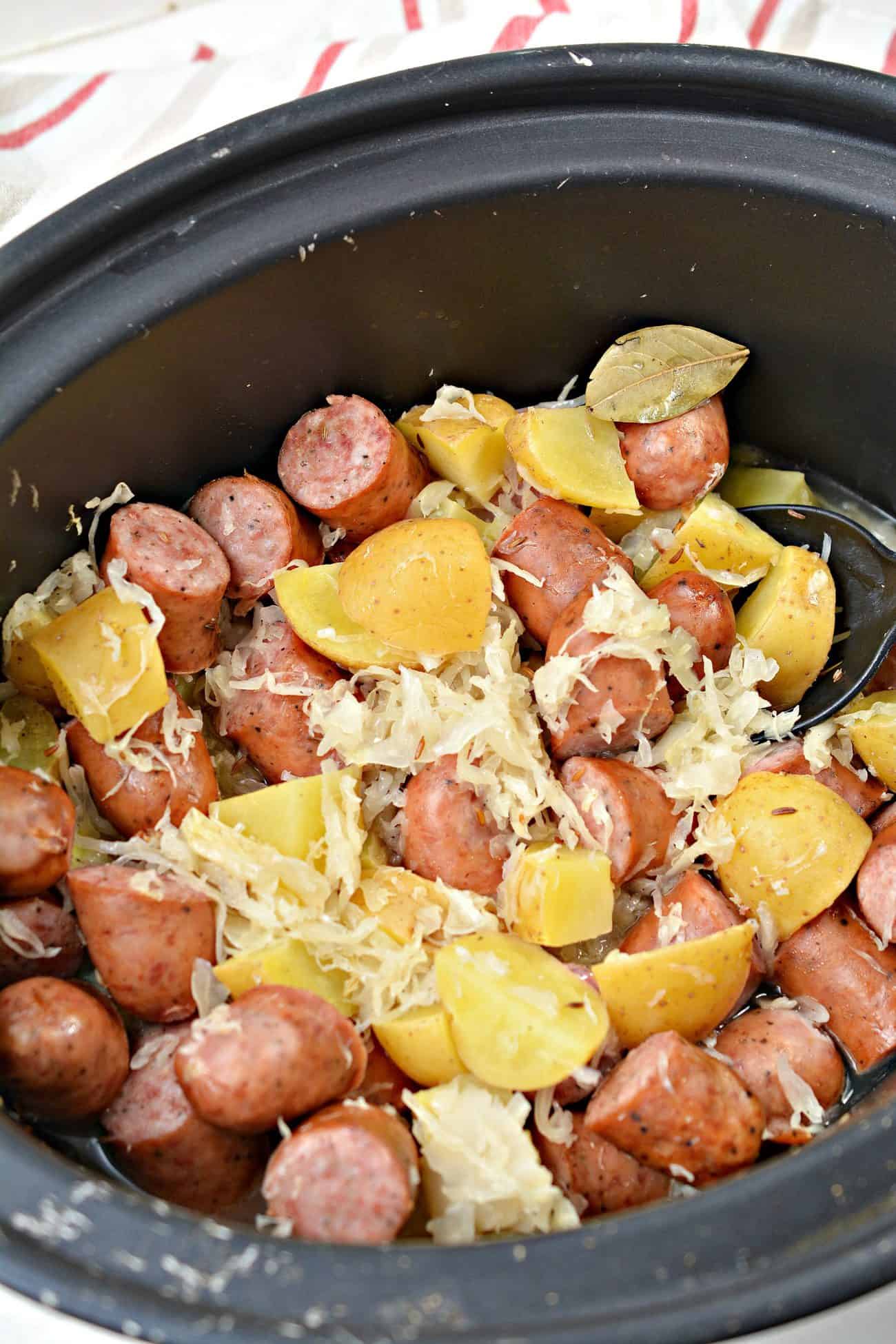 Polish Sausage, Sauerkraut And Potatoes (Crockpot) - Sweet Pea's Kitchen