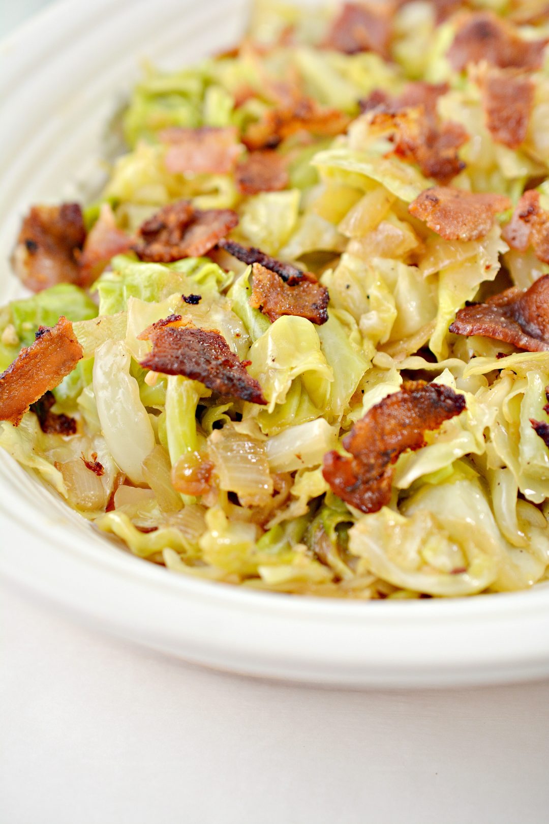 Fried Cabbage with Onions and Bacon - Sweet Pea's Kitchen