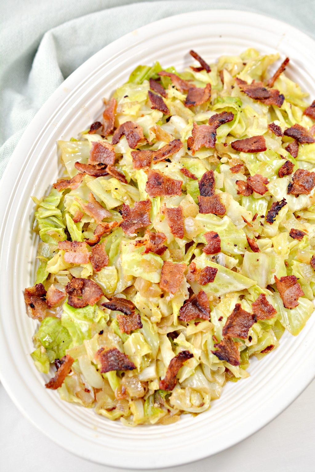 Fried Cabbage with Onions and Bacon - Sweet Pea's Kitchen