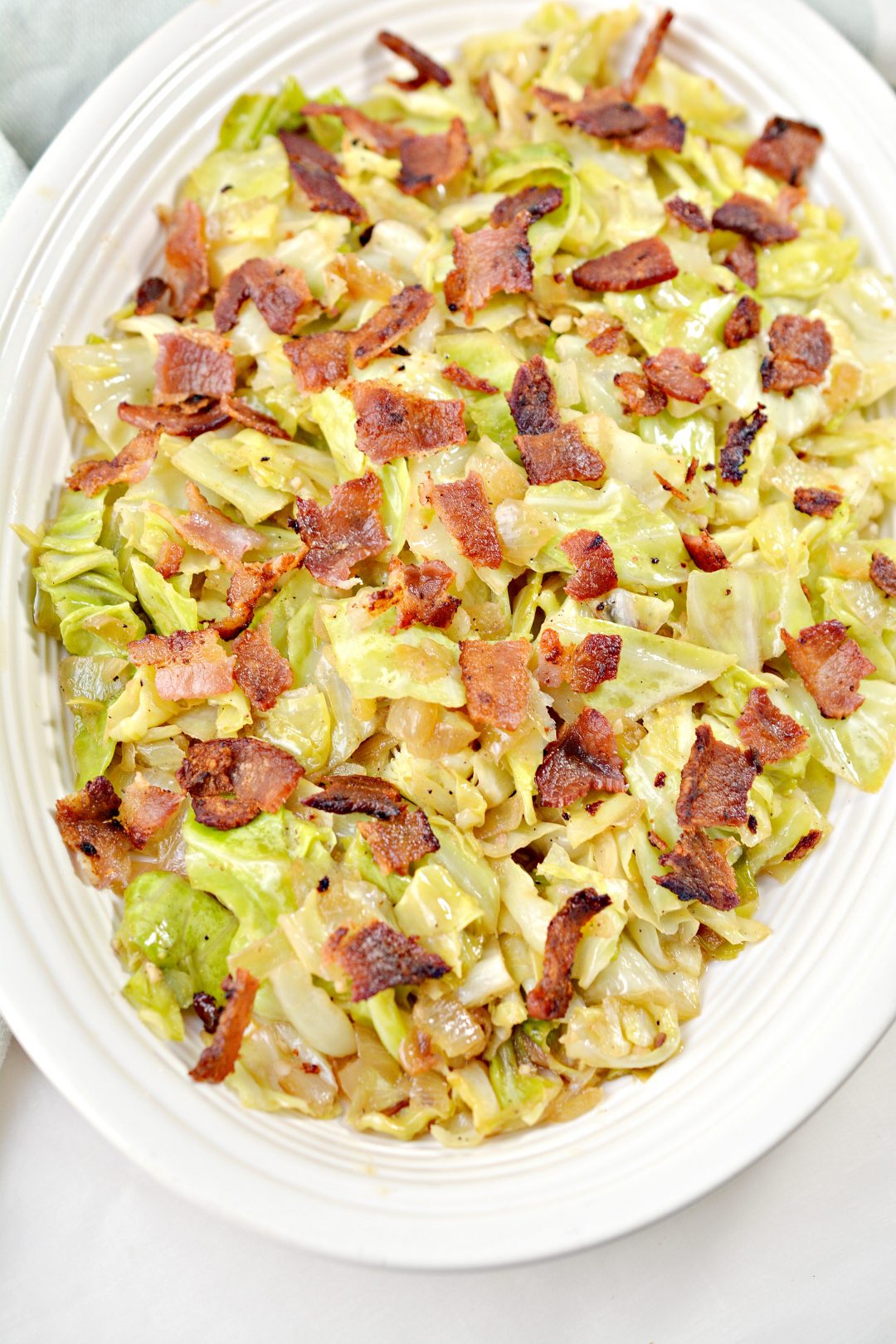 Fried Cabbage with Onions and Bacon - Sweet Pea's Kitchen