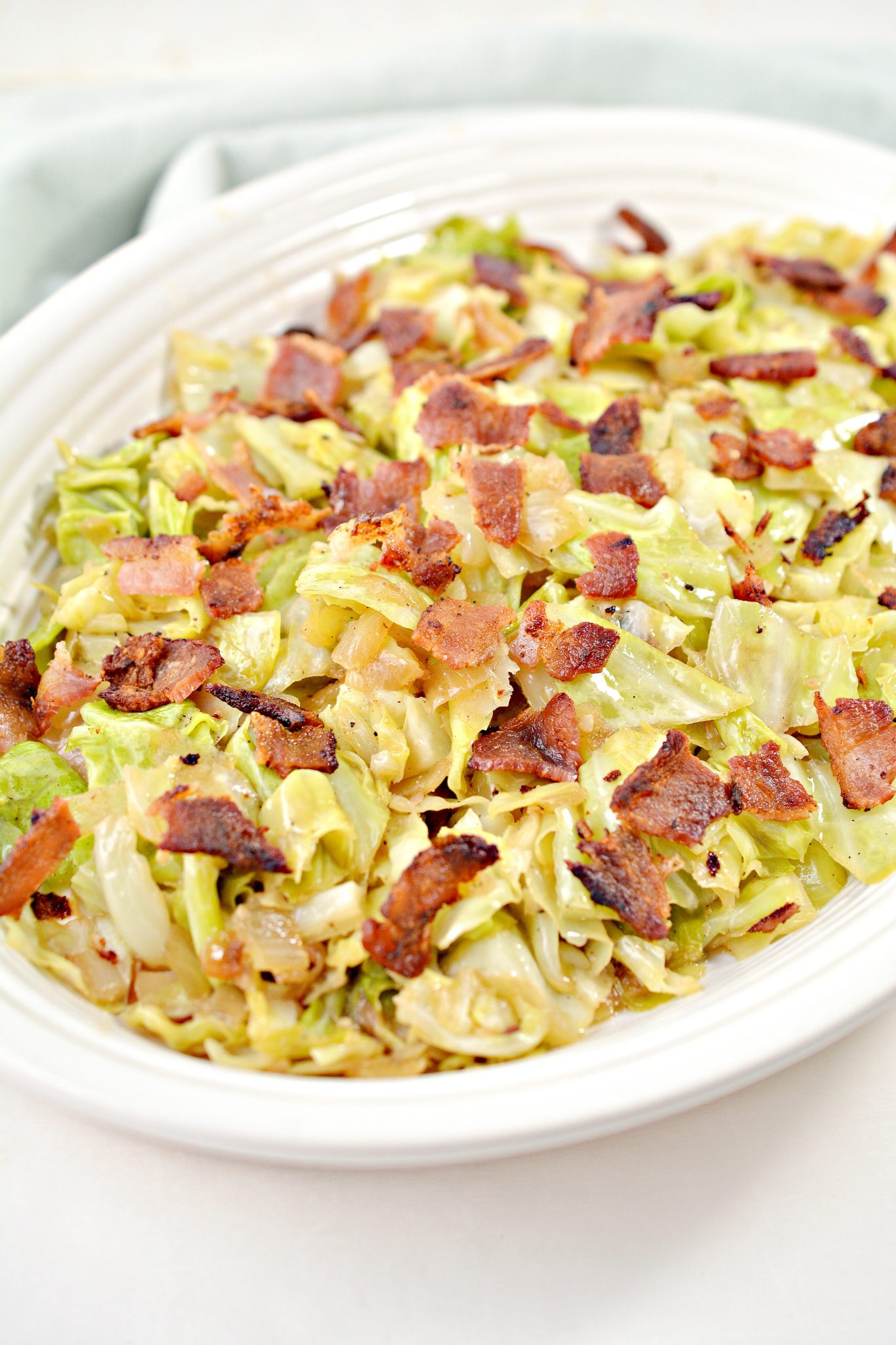 Fried Cabbage with Onions and Bacon - Sweet Pea's Kitchen