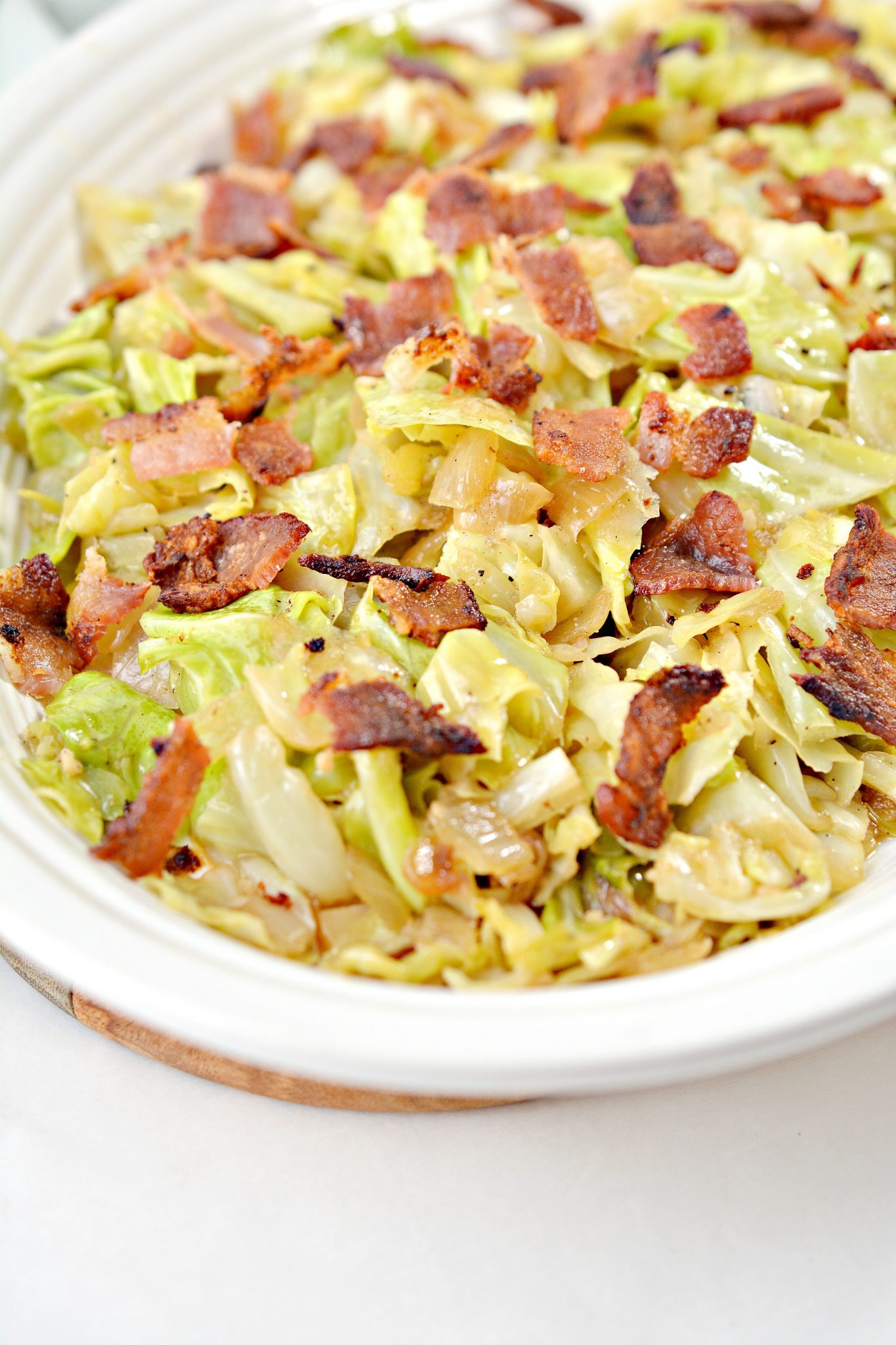 Fried Cabbage with Onions and Bacon - Sweet Pea's Kitchen