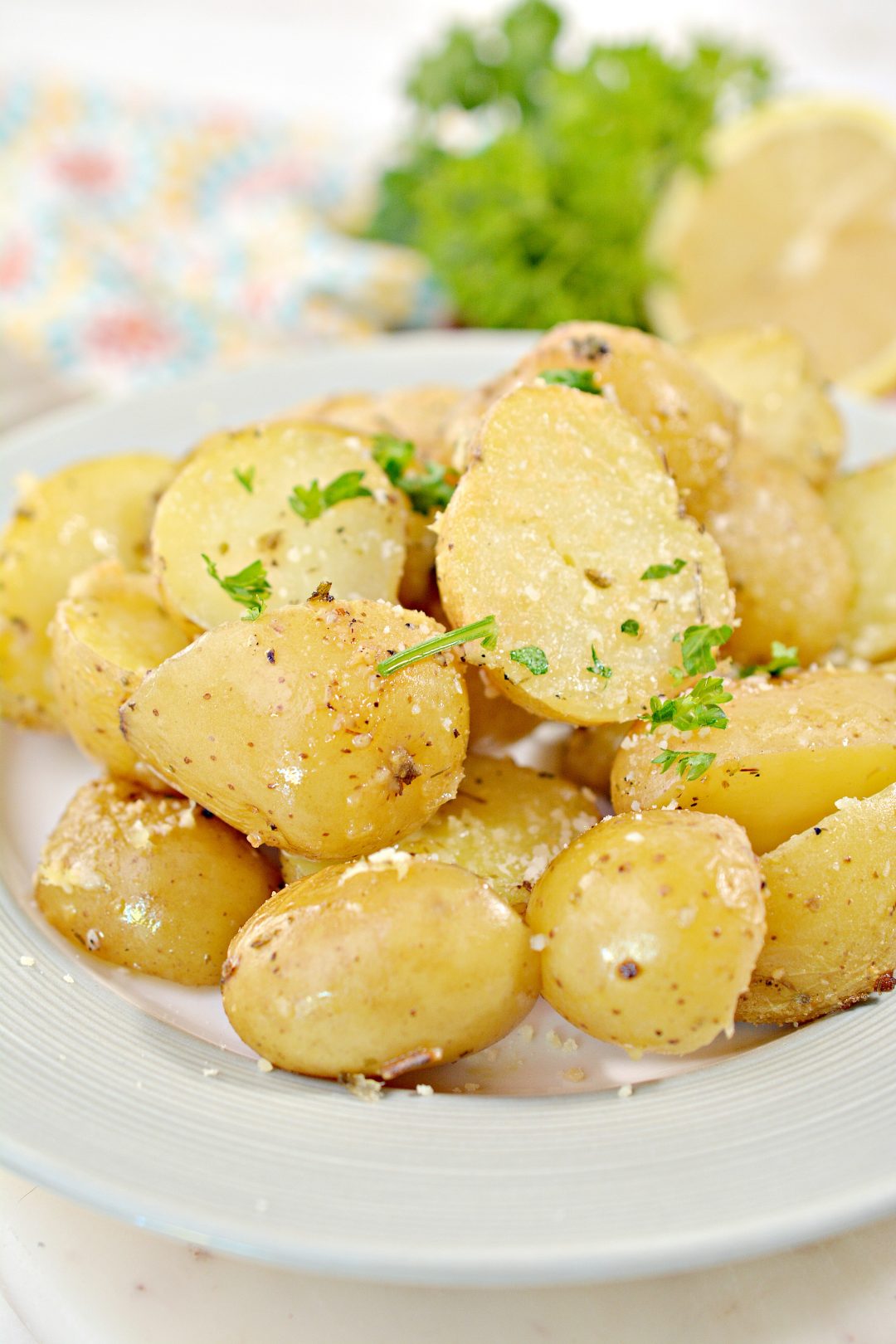 Greek Style Roasted Lemon Butter Potatoes - Sweet Pea's Kitchen